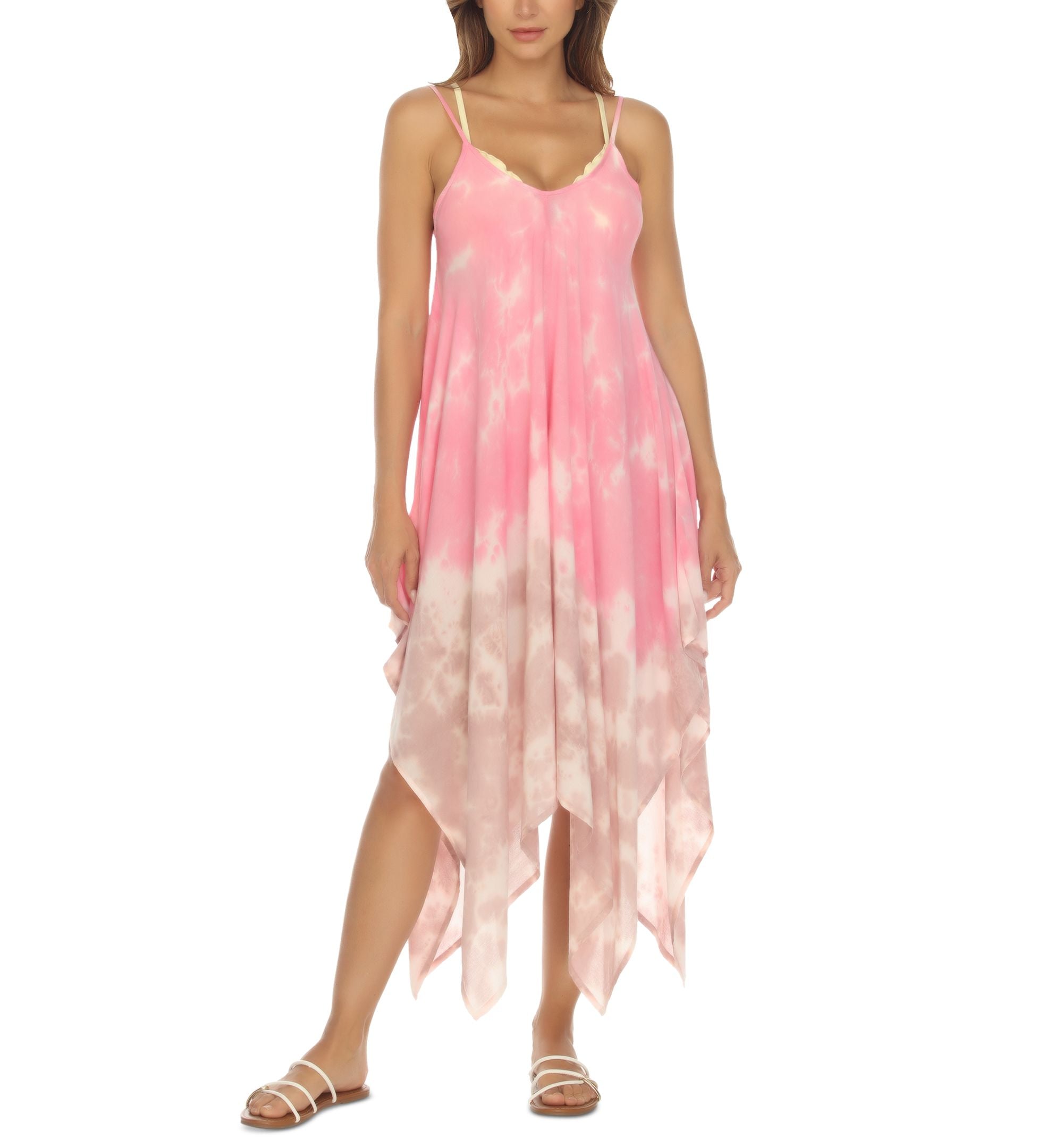 Tie-Dye Handkerchief-Hem Cover-Up Dress