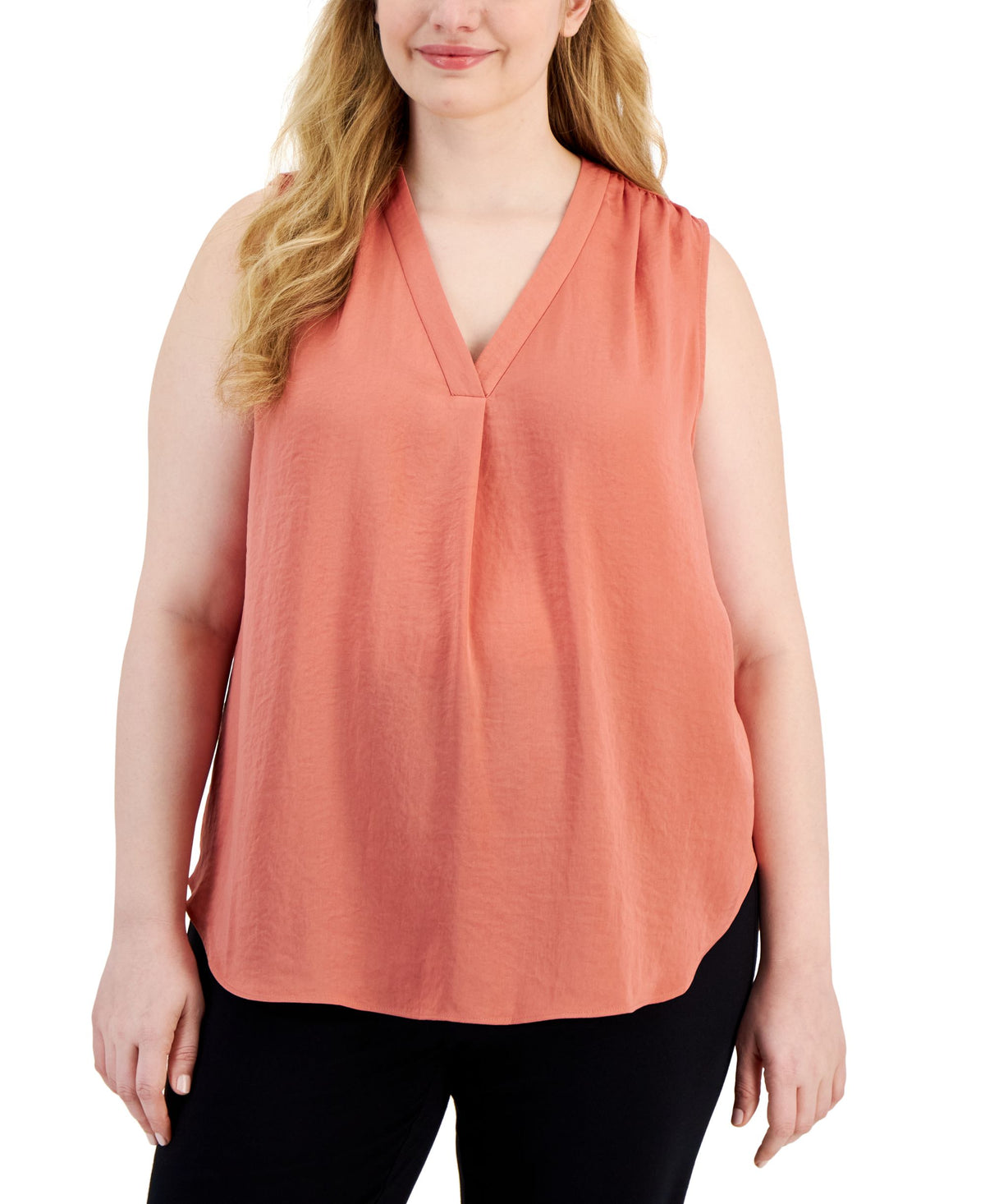 Alfani Plus Size V Neck Top