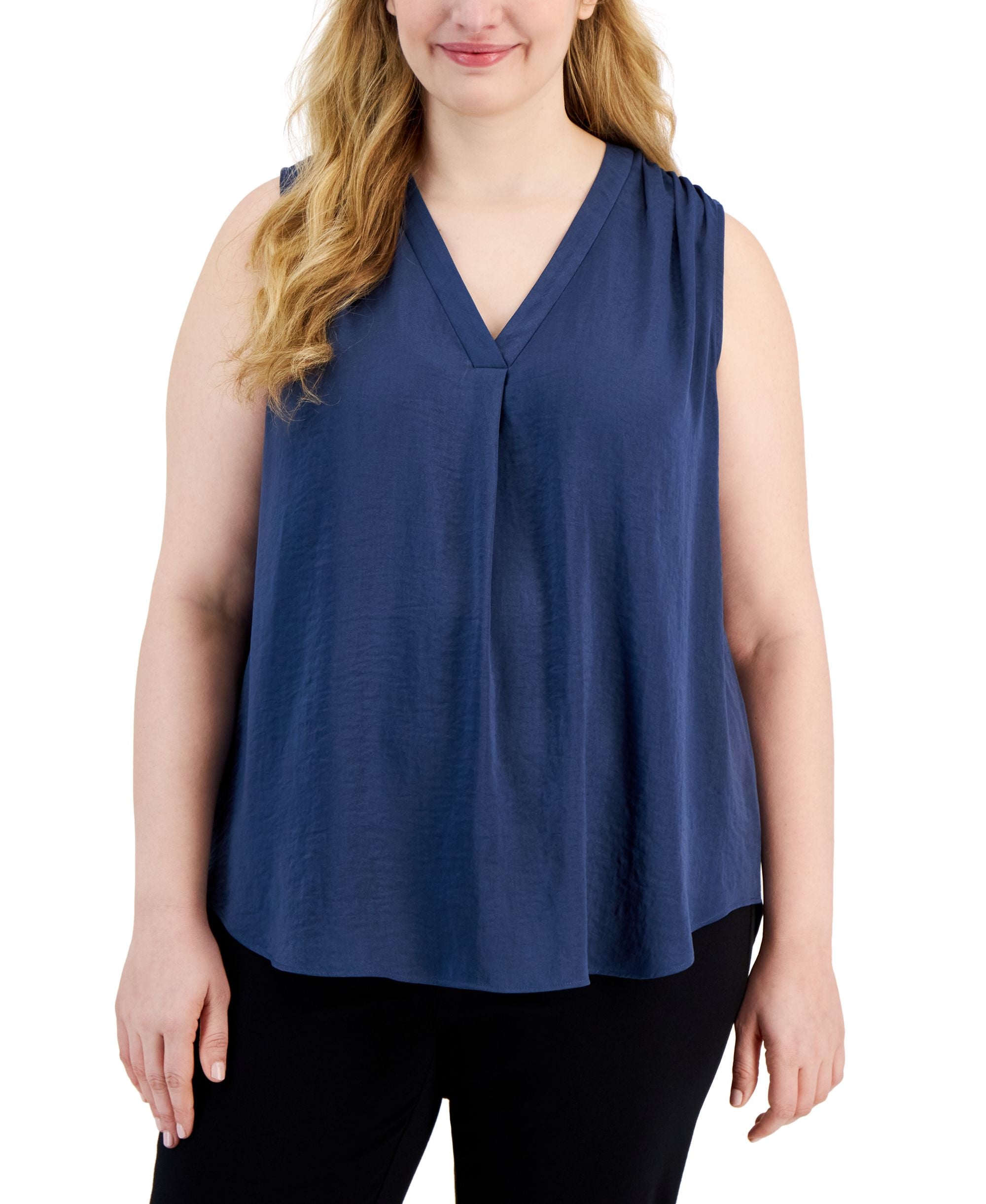 Alfani Plus Size V Neck Top