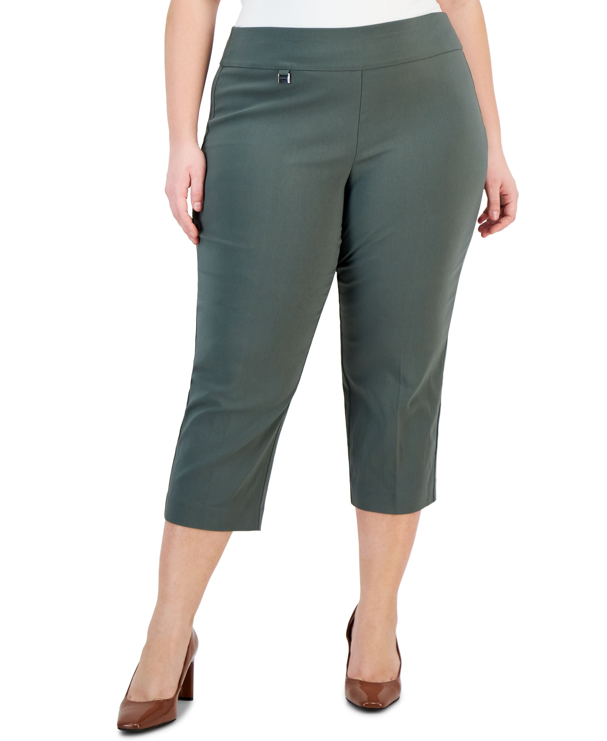 Plus Size Tummy-Control Capri Pants