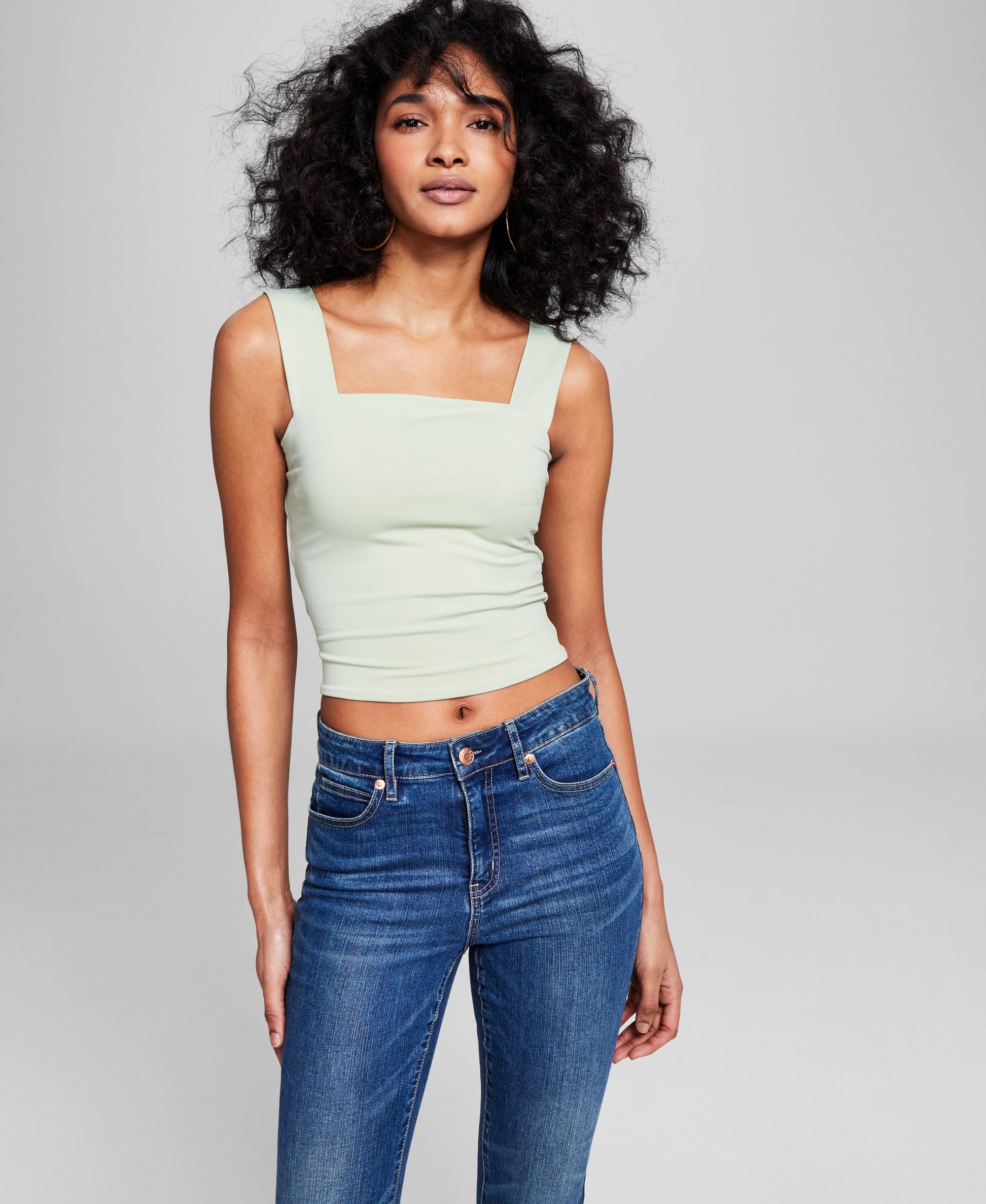 Women's Square-Neck Double-Layer Tank Top