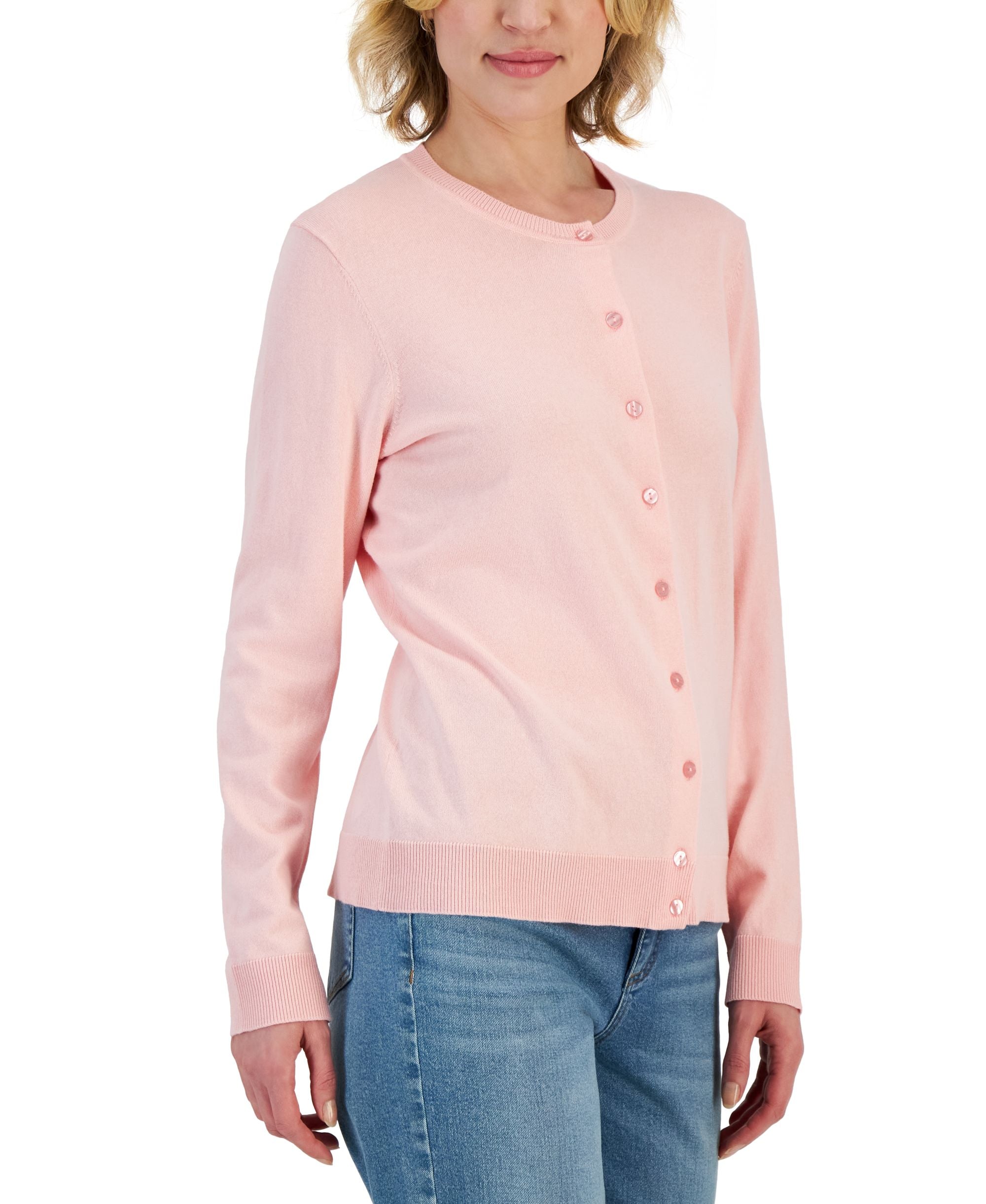 Karen Scott Crew Neck Cardigan