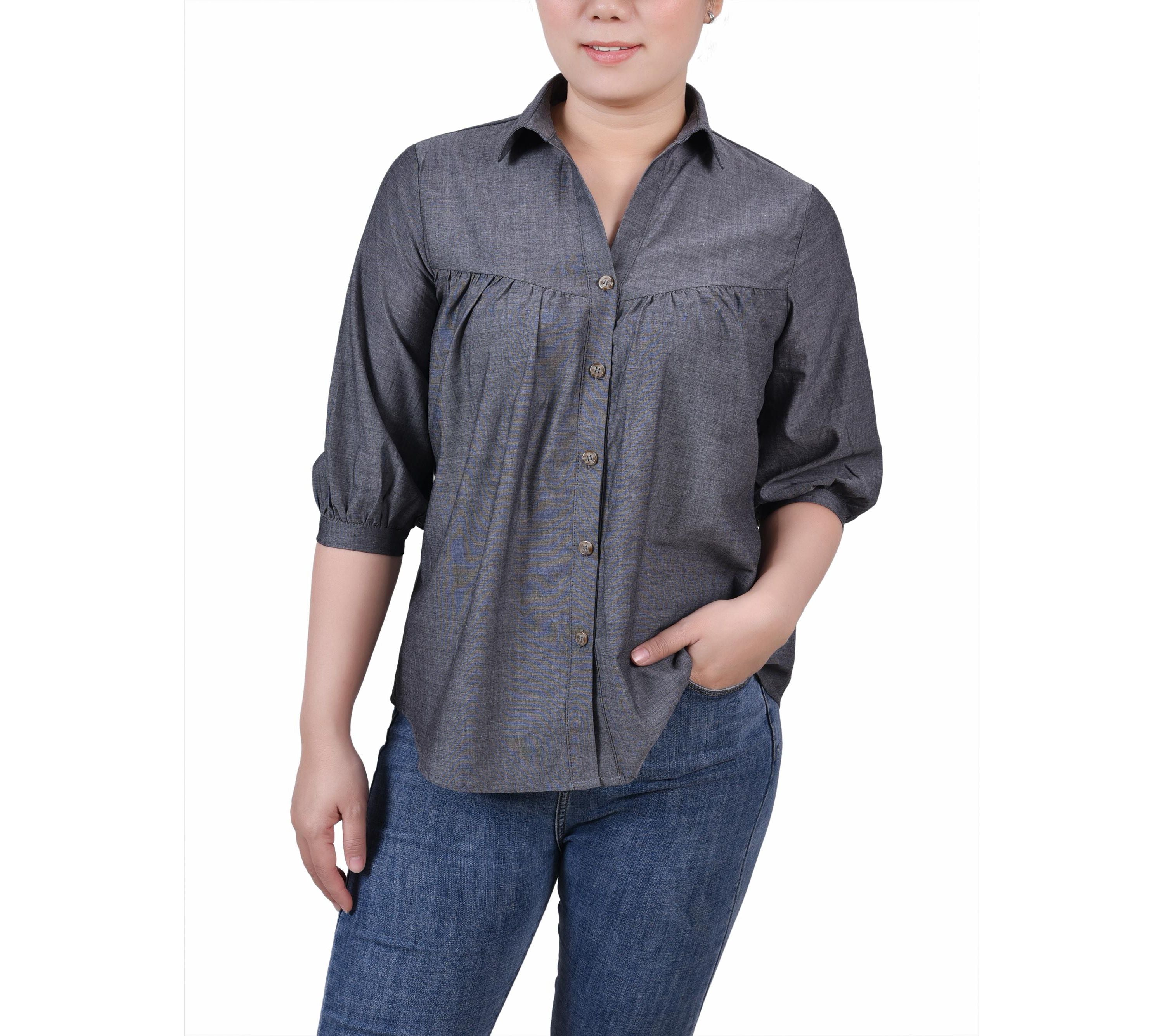 Petite Elbow Sleeve Blouse