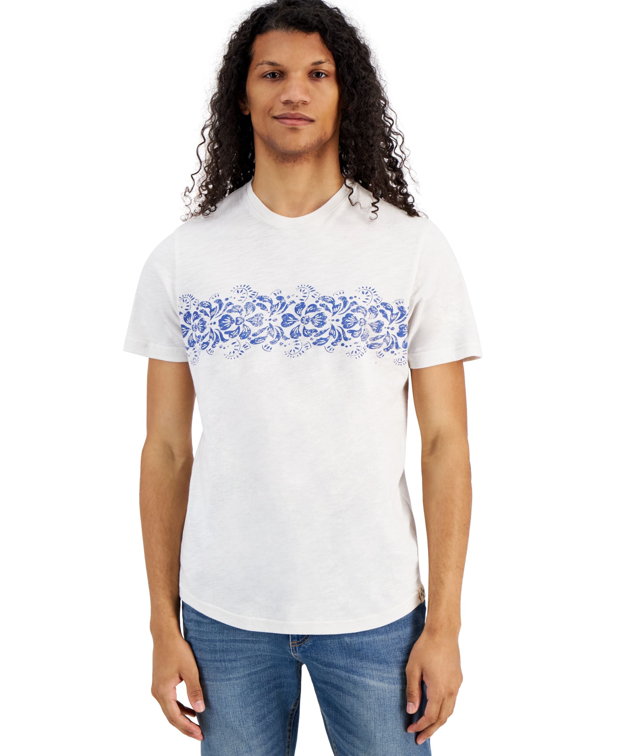 Men's Striped Tropical T-Shirt