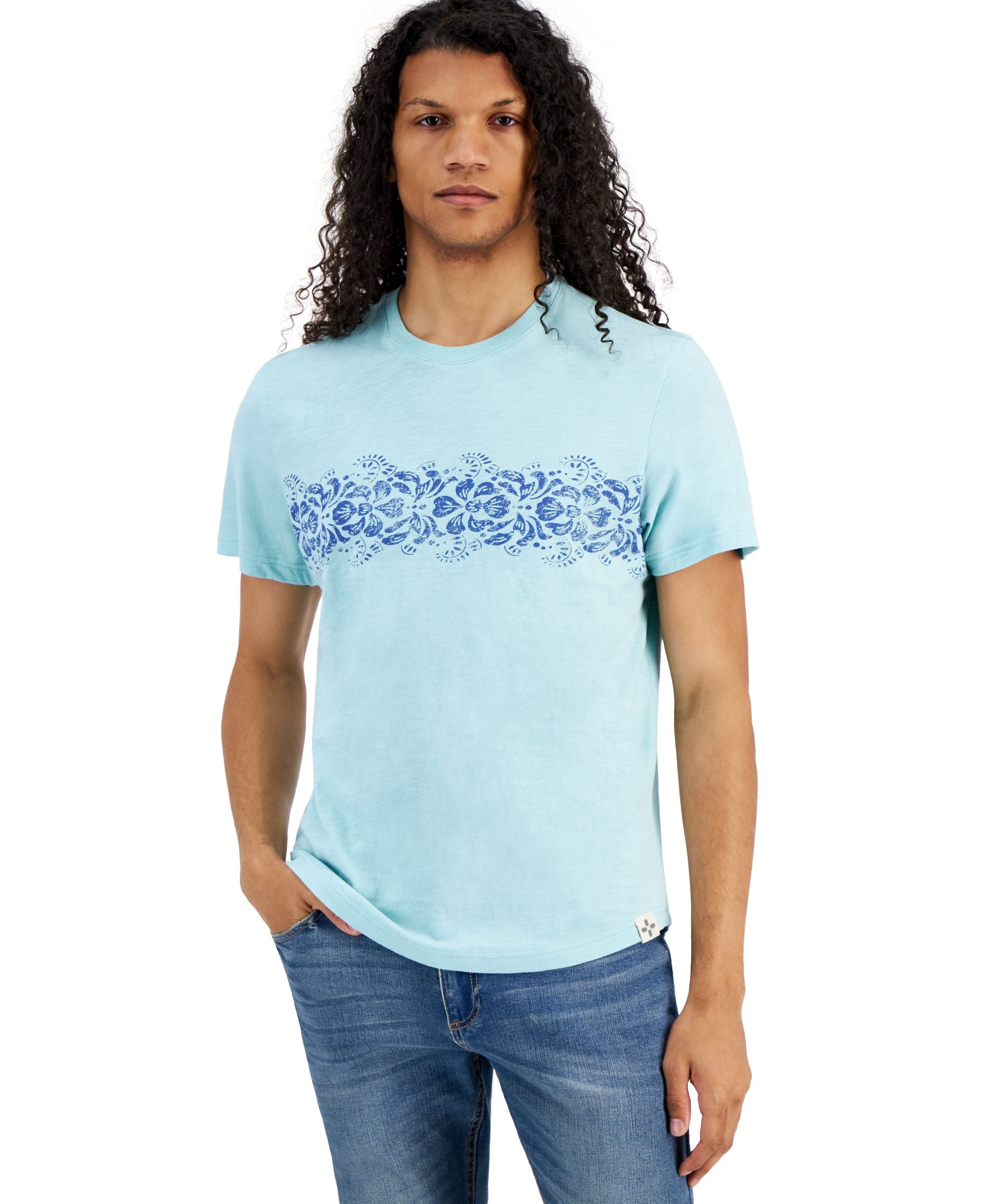 Men's Striped Tropical T-Shirt