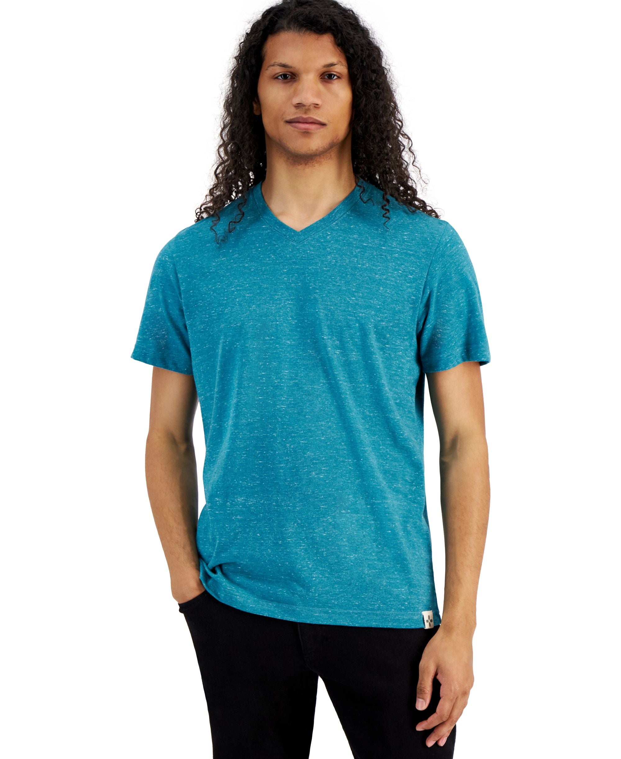 Men's Regular-Fit Nep V-Neck T-Shirt