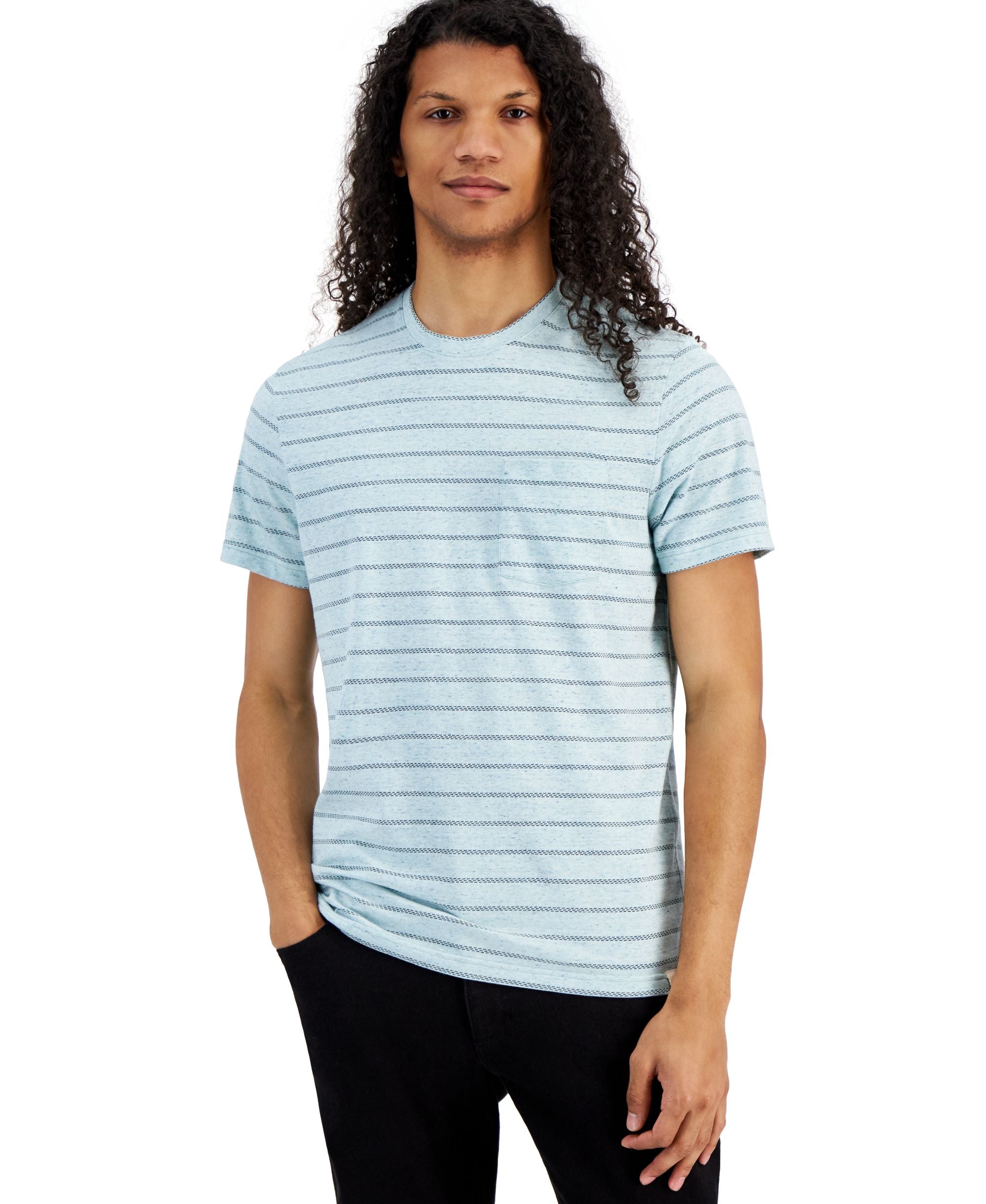 Men's Aaron Regular-Fit Stripe Pocket T-Shirt
