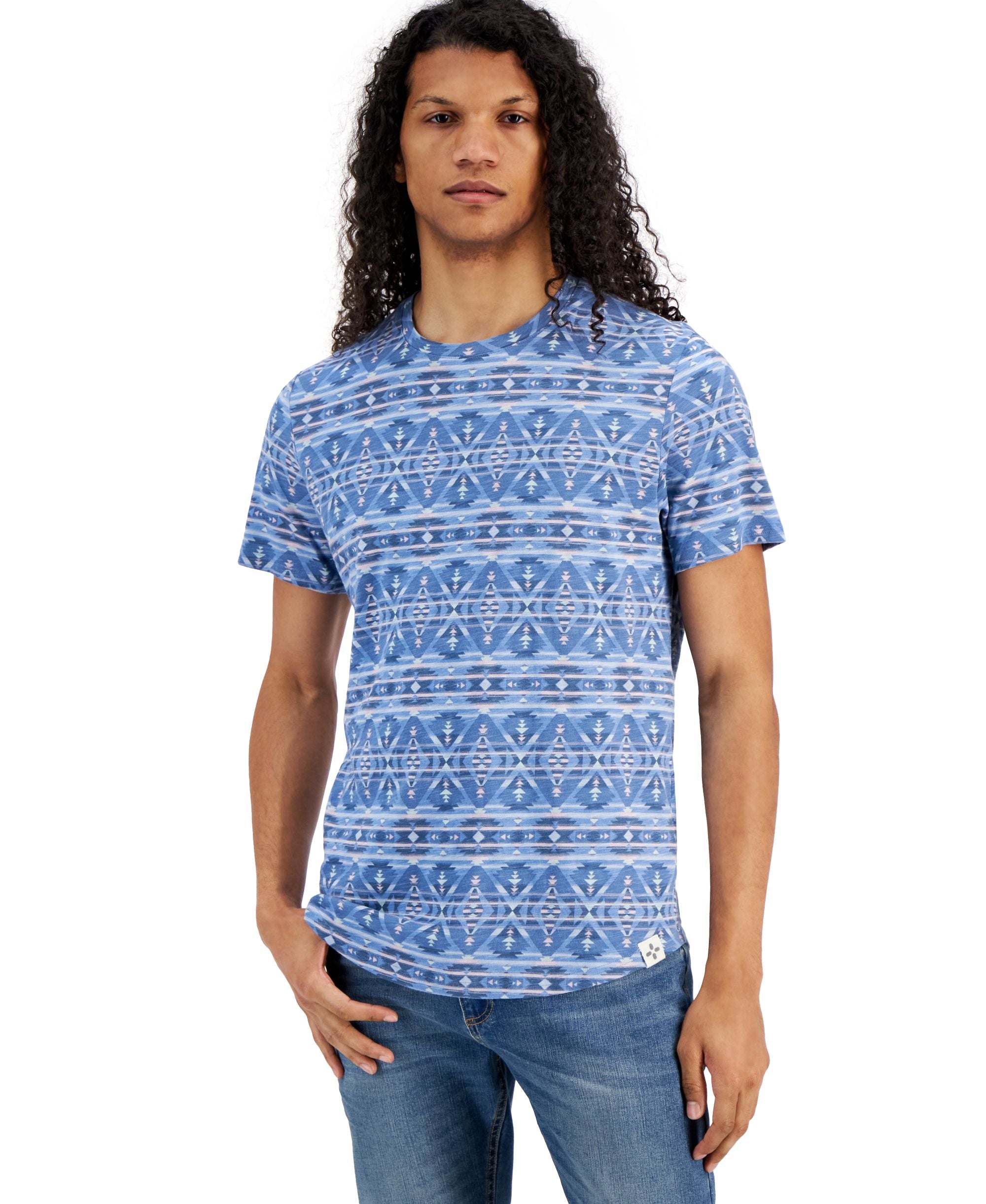 Men's Regular-Fit Geo-Print T-Shirt