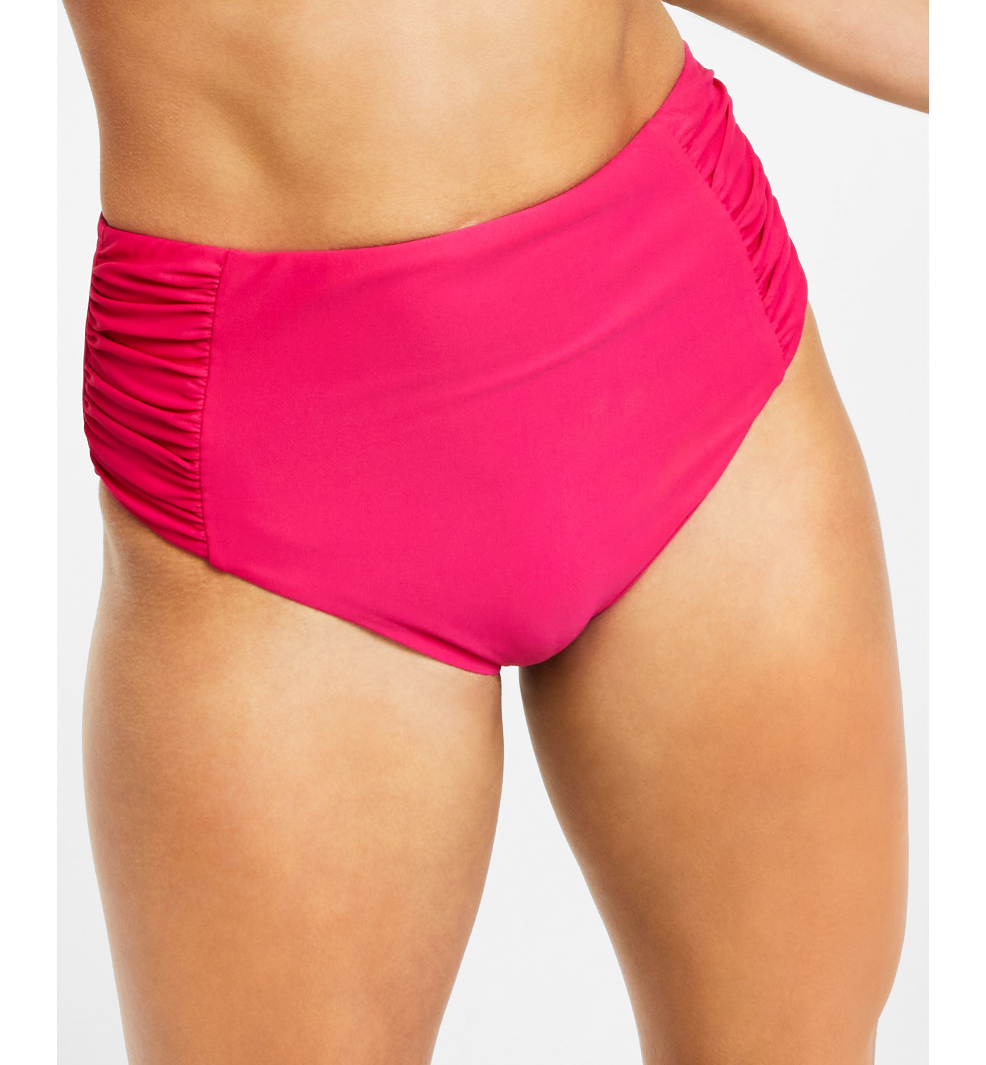 Shirred High-Rise Bikini Bottoms