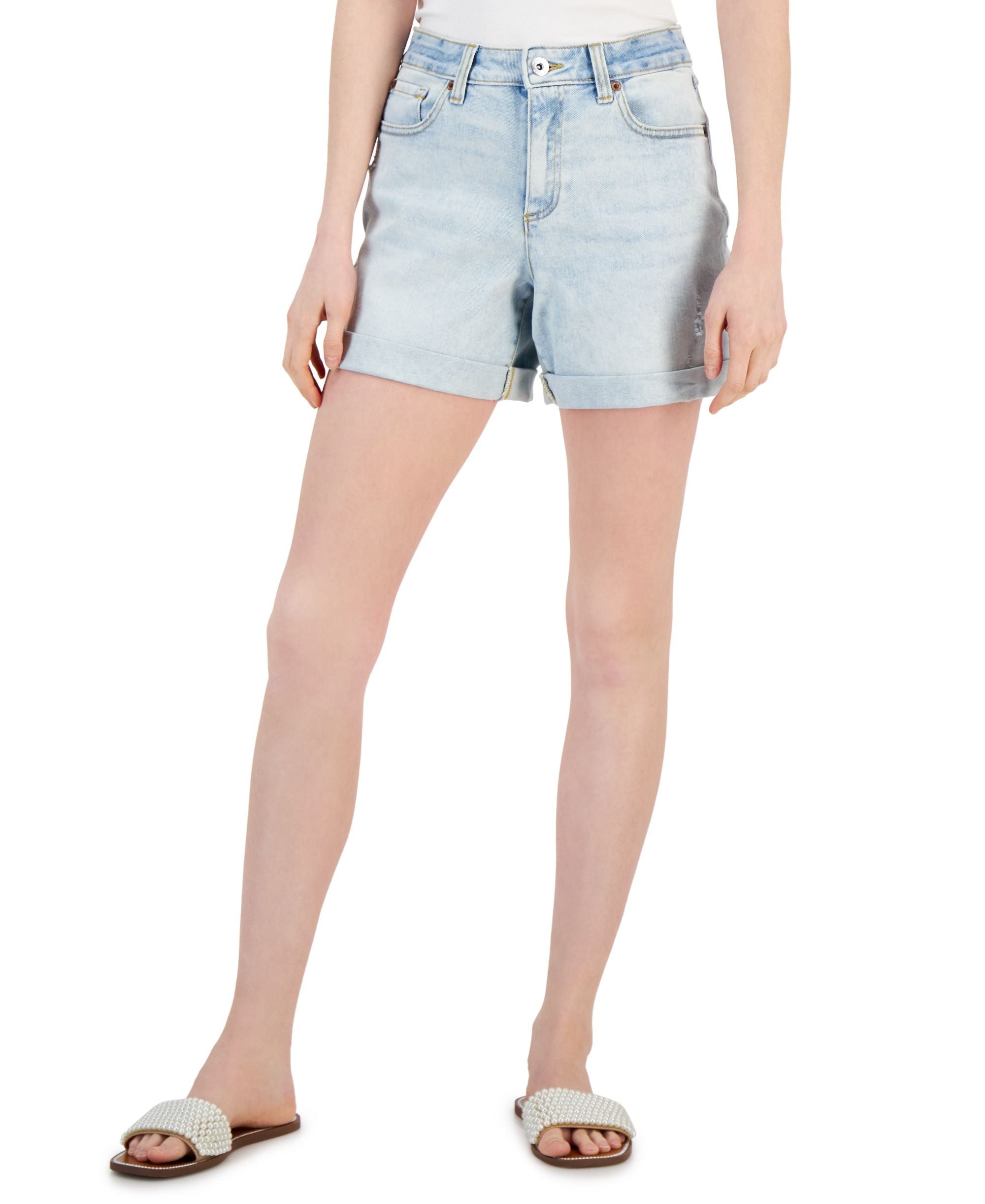 Women's High-Rise Cuffed Denim Shorts