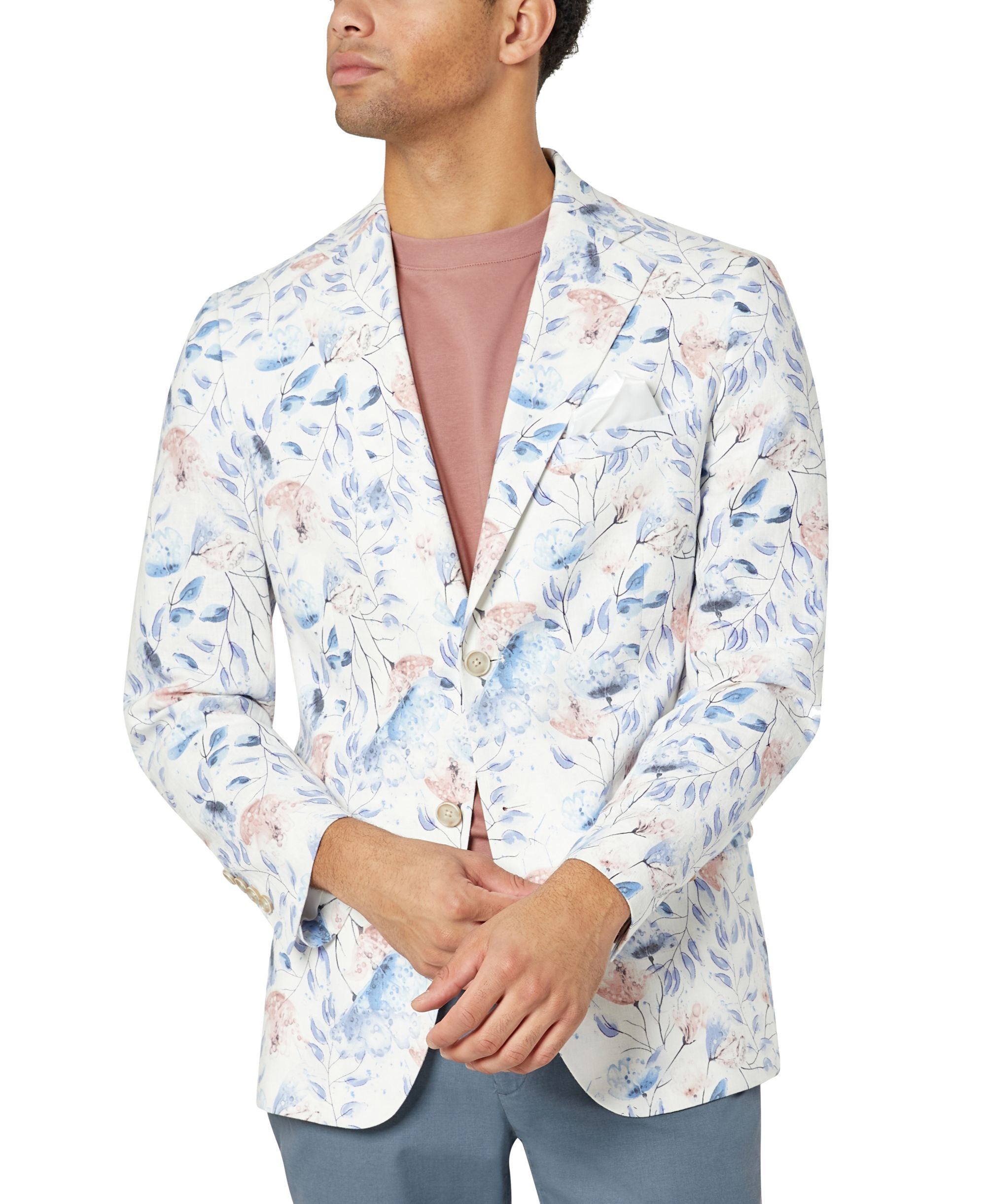 Men's Slim-Fit Floral Linen Sport Coat