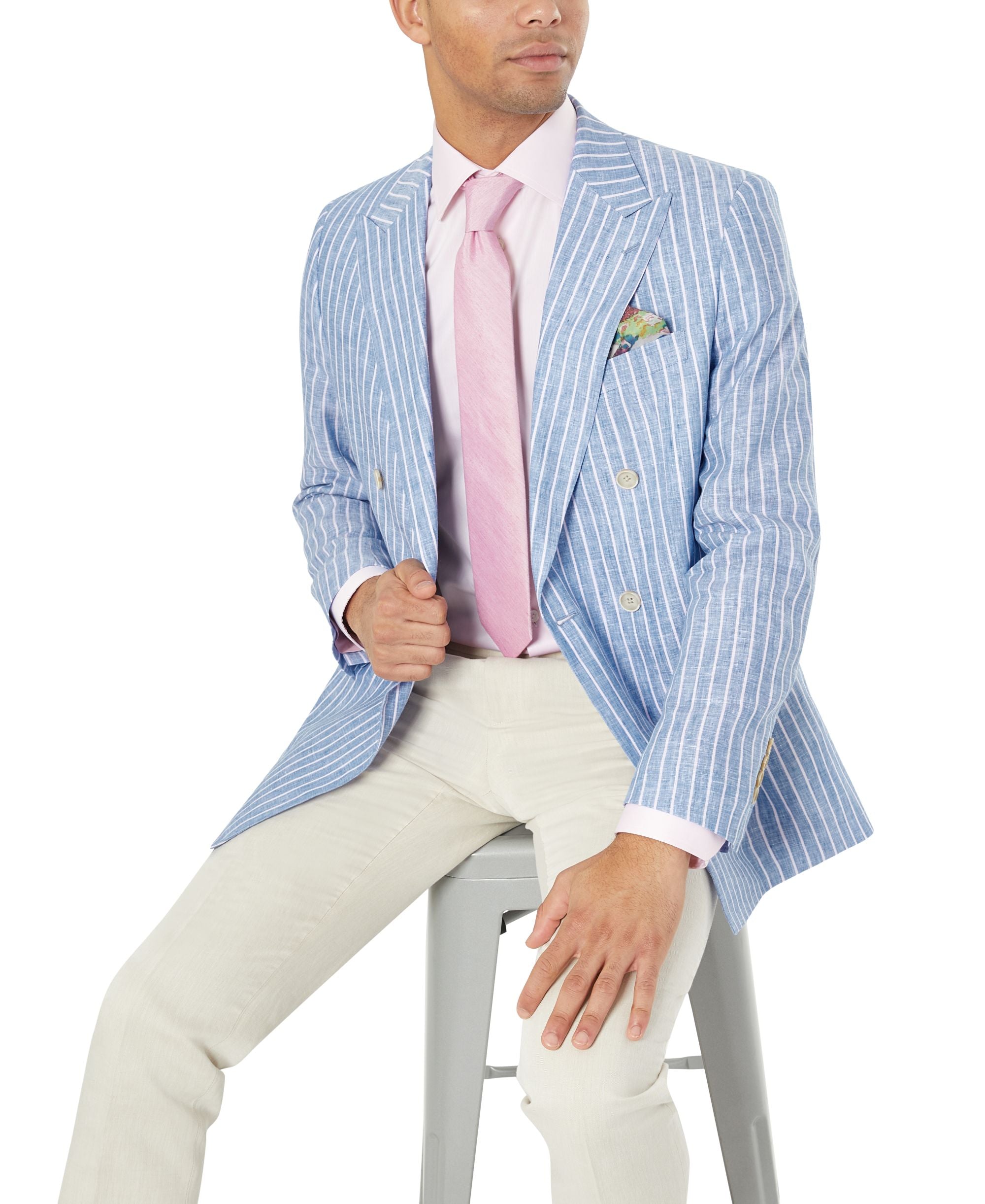 Slim Fit Patterned Linen Sportcoats
