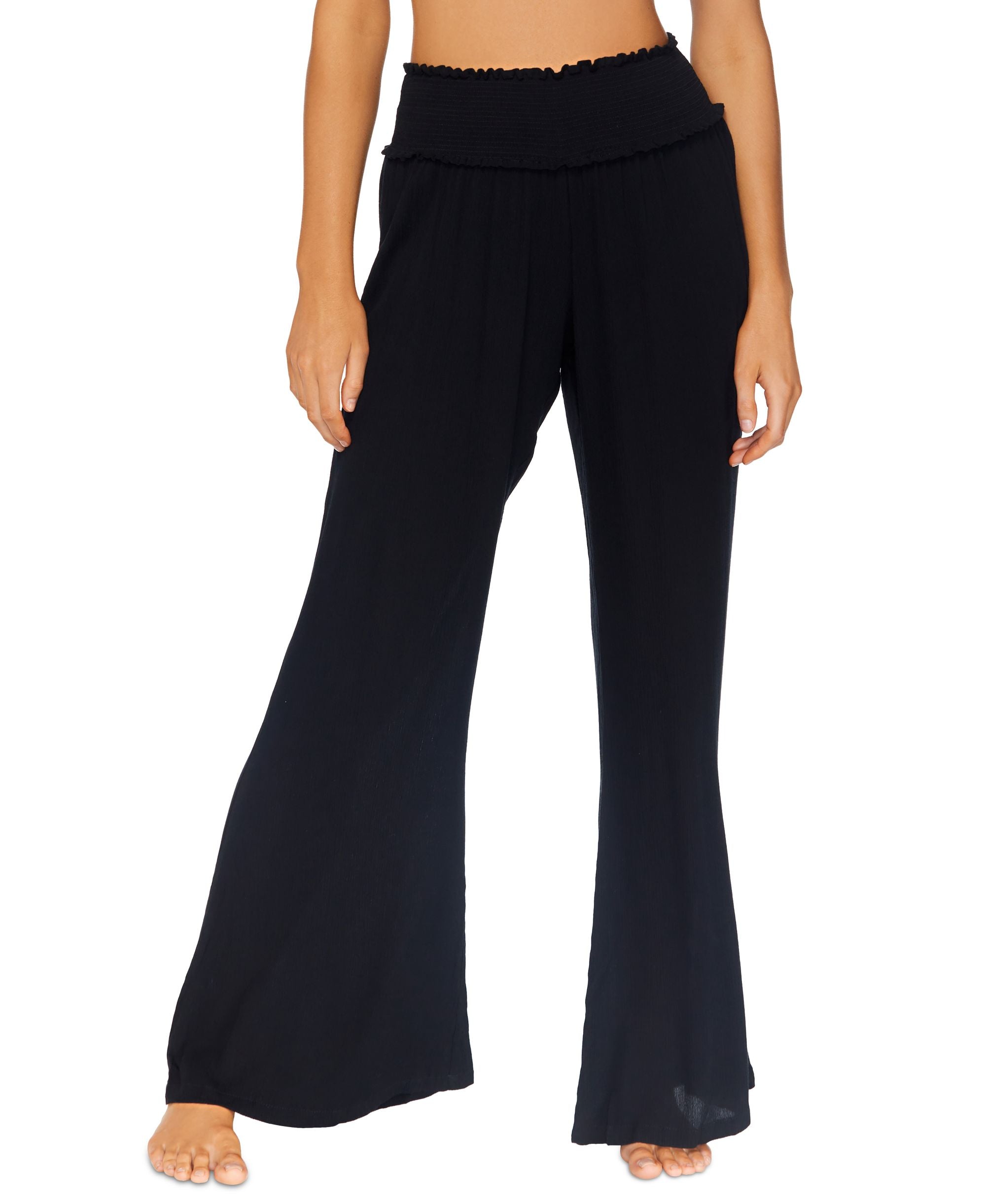 Juniors' Beach Day Flare-Leg Pant Cover-Up