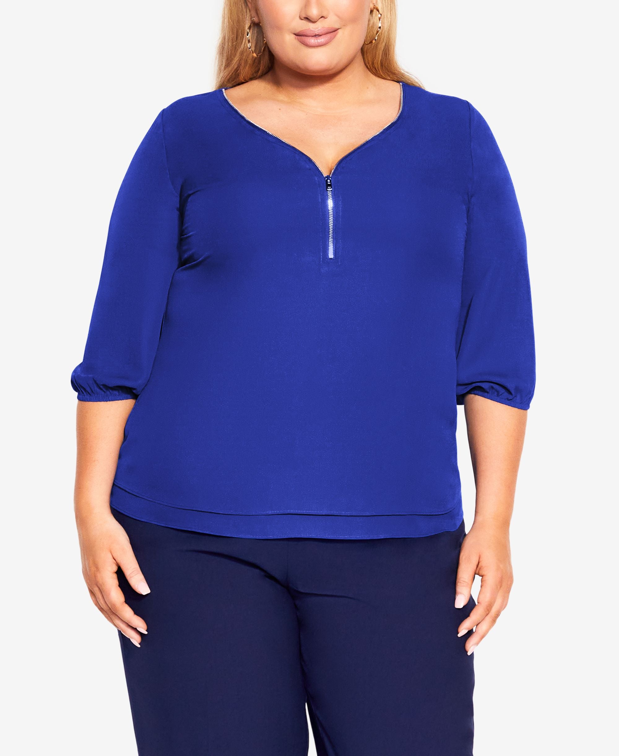 Plus Size Fling Elbow Sleeve Top