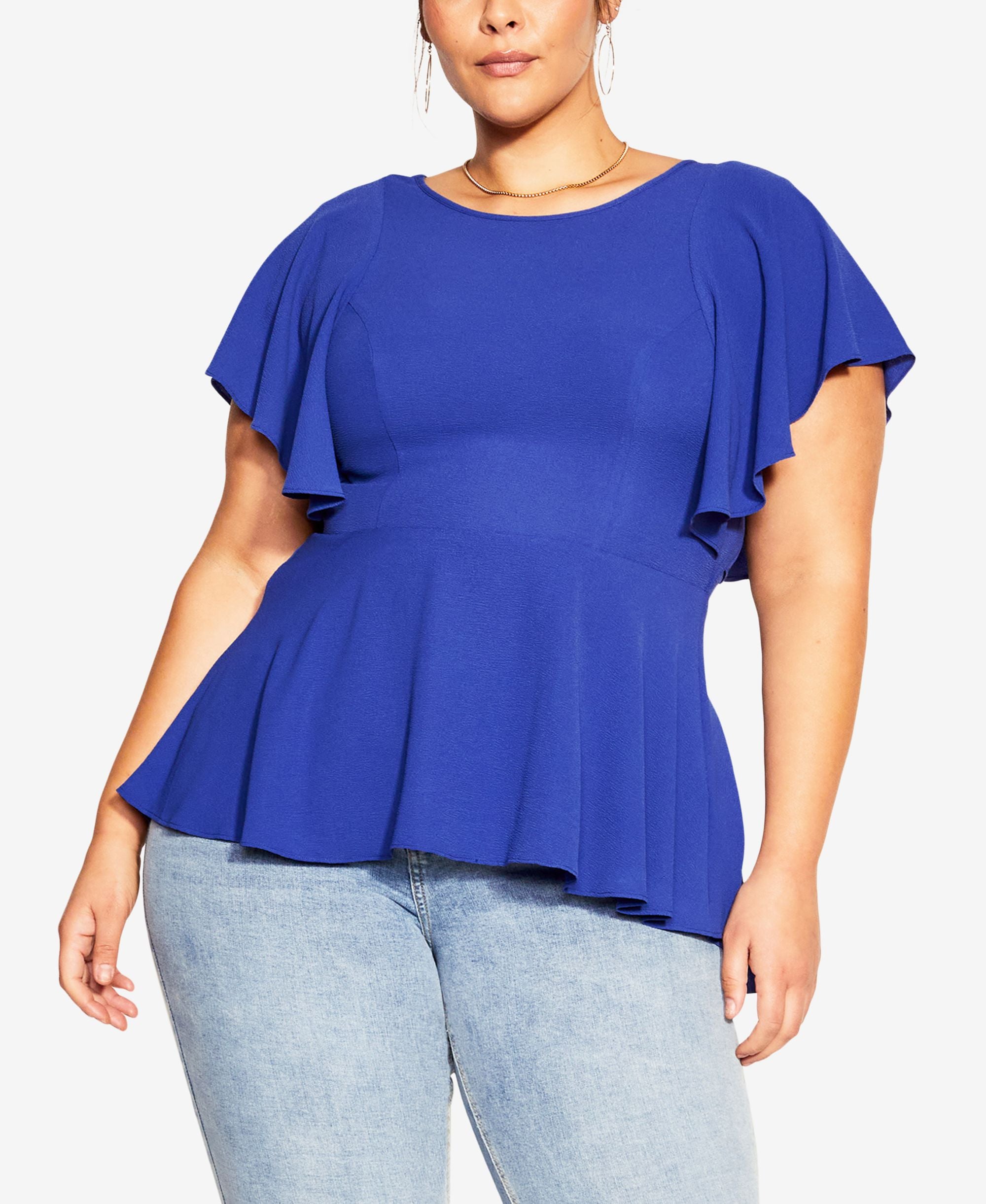 Trendy Plus Size Romantic Mood Peplum Top