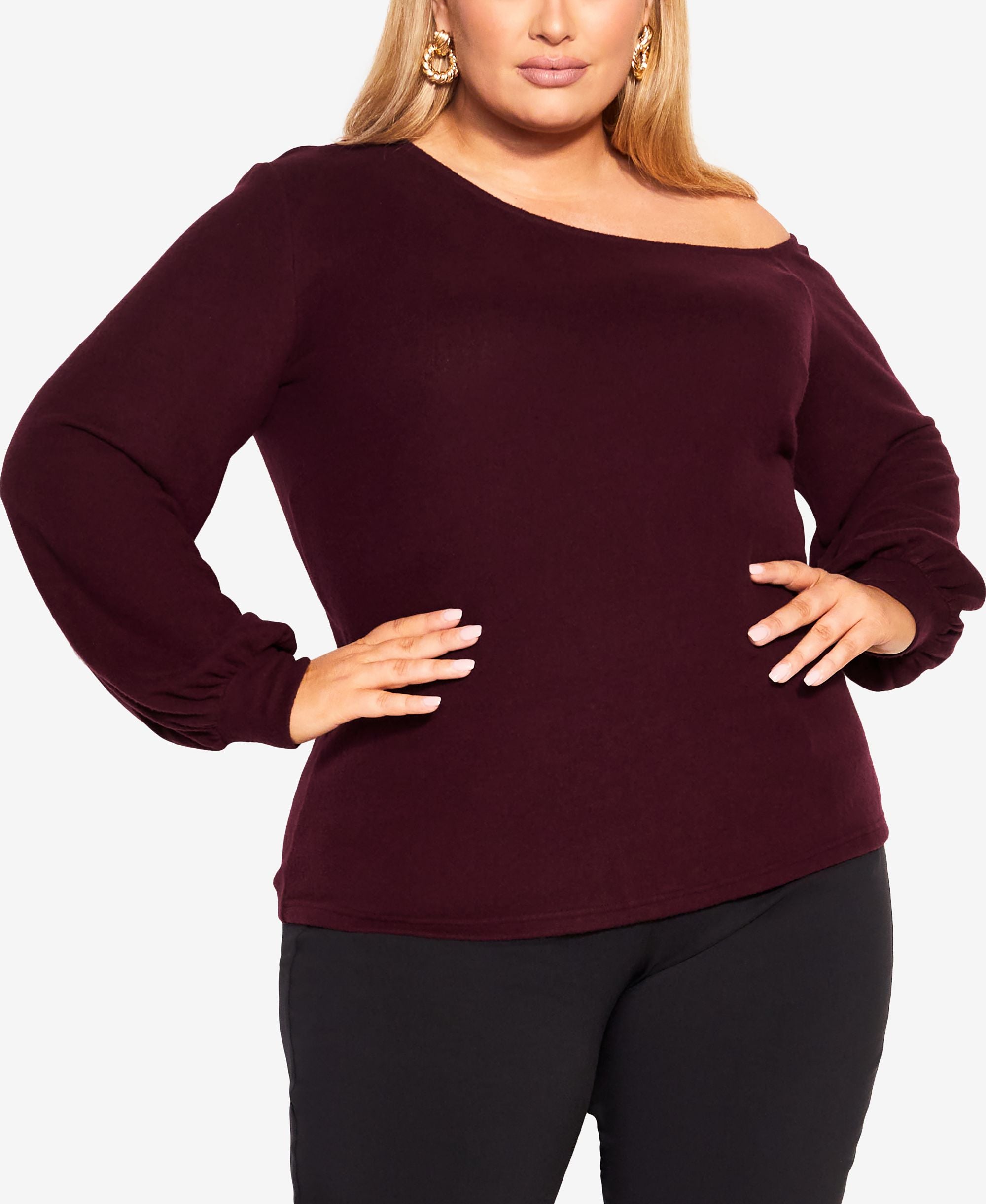 Trendy Plus Size Shoulder Lust Top