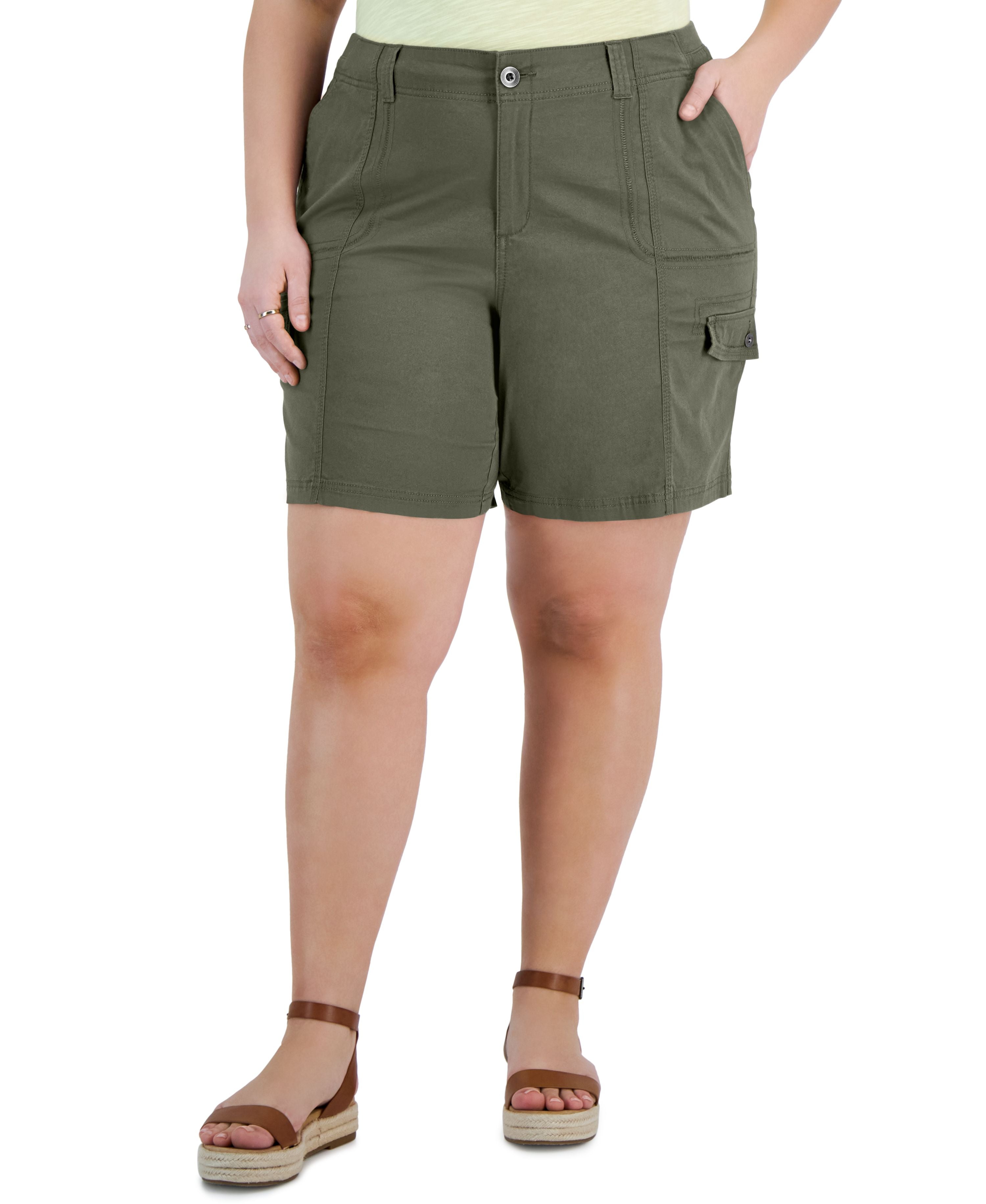 Plus Size  Comfort-Waist Cargo Shorts
