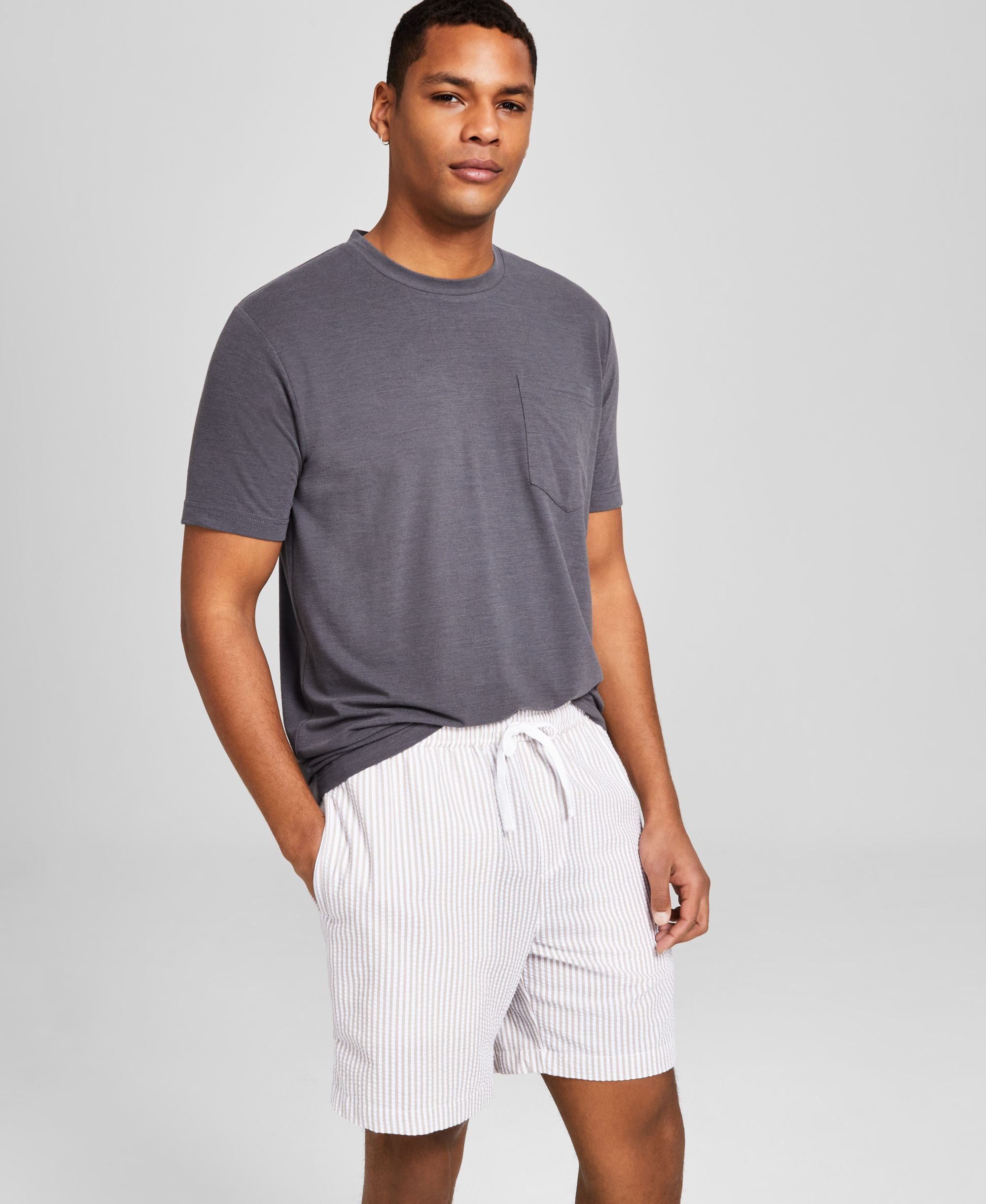 Men's Seersucker Drawstring Shorts