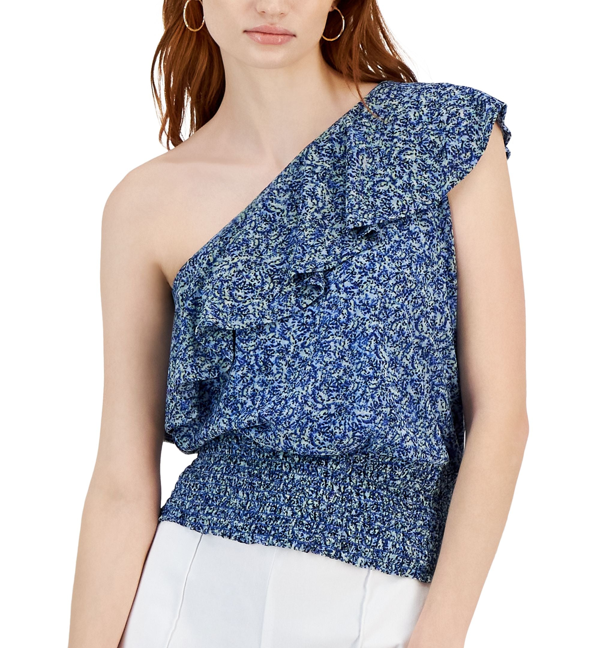 Women's One-Shoulder Ruffled Top