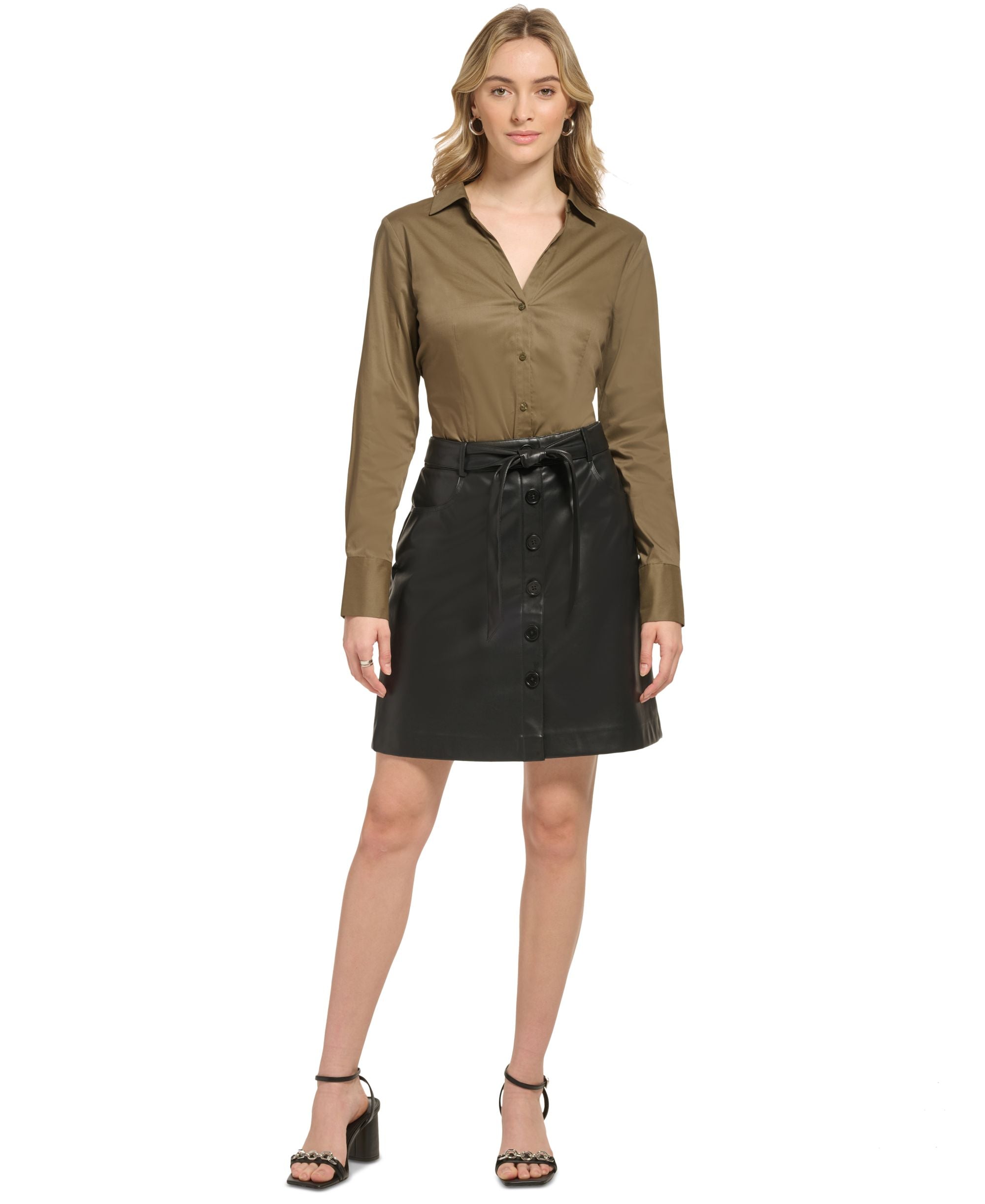 Calvin Klein X Fit Collared Button Front Bodysuit