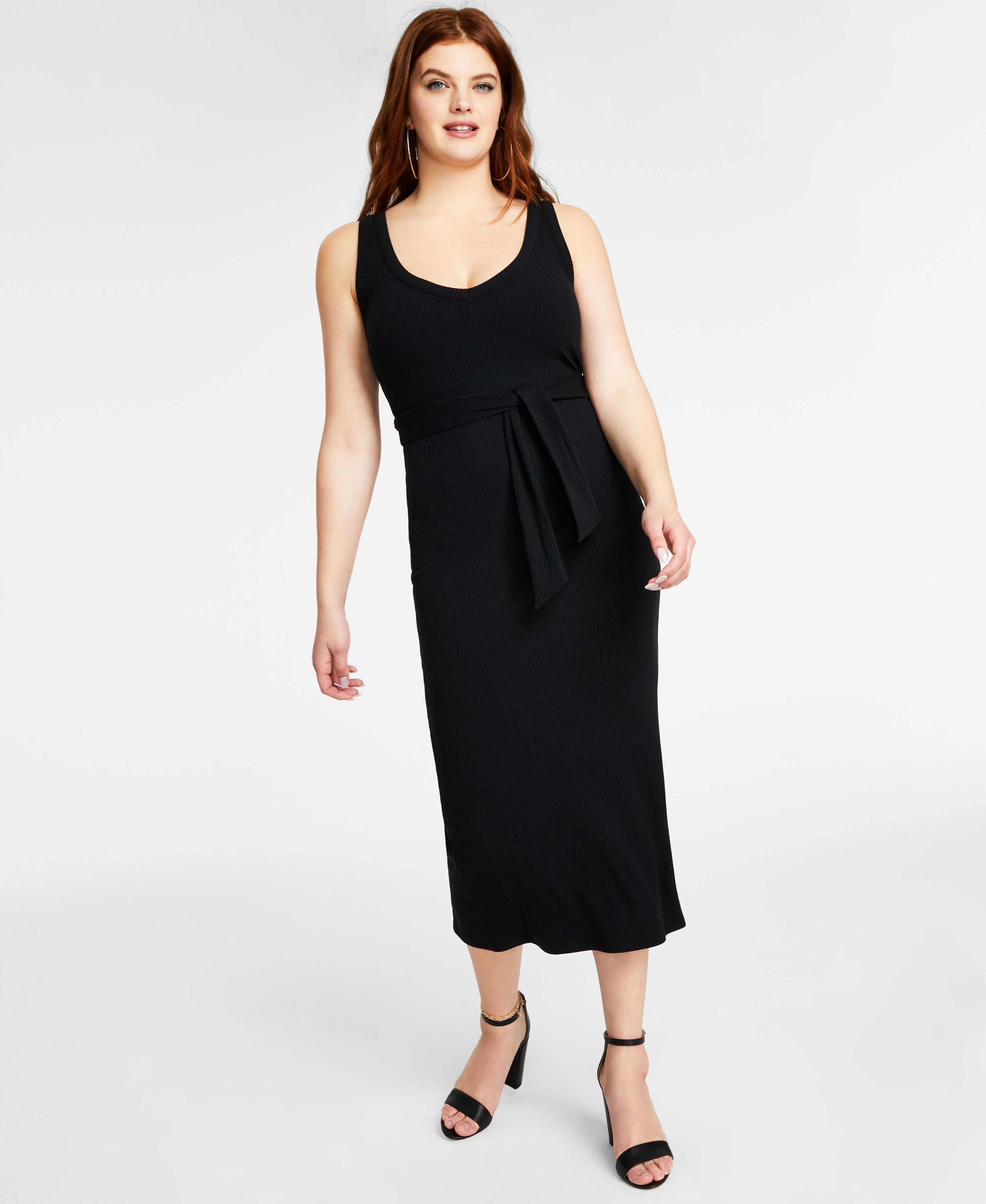 Women's Sleeveless V-Neck Midi Dress