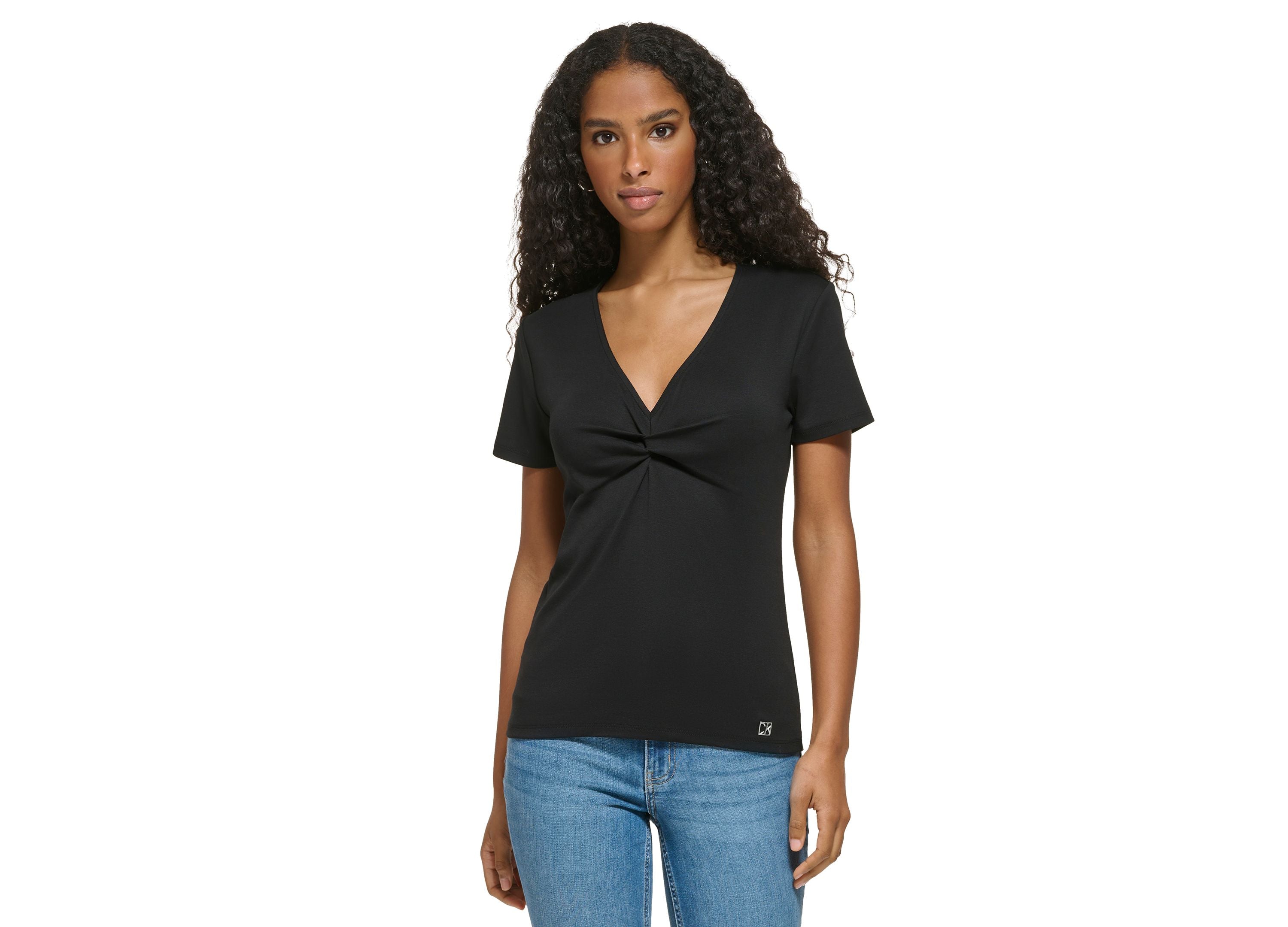 Women's Twist Front V-Neck T-Shirt