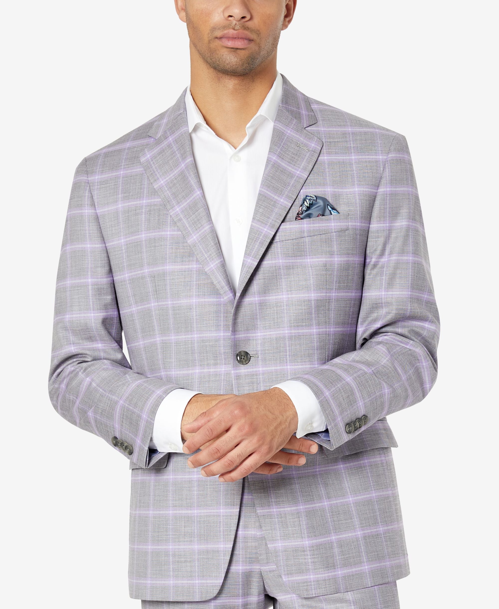 Men's Classic-Fit Patterned Suit Jacket