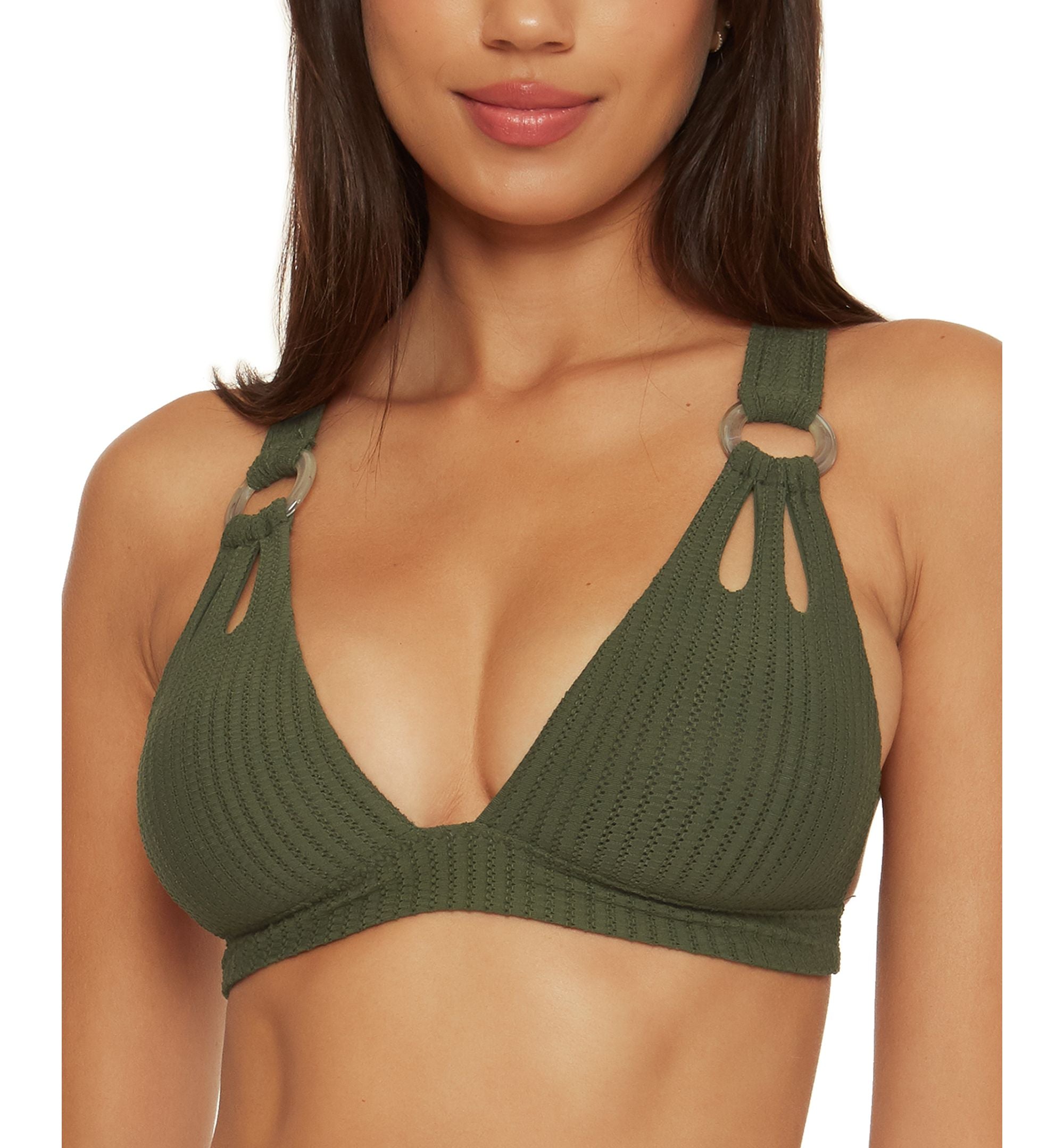 Women's Line In The Sand Cutout Textured Bikini Top