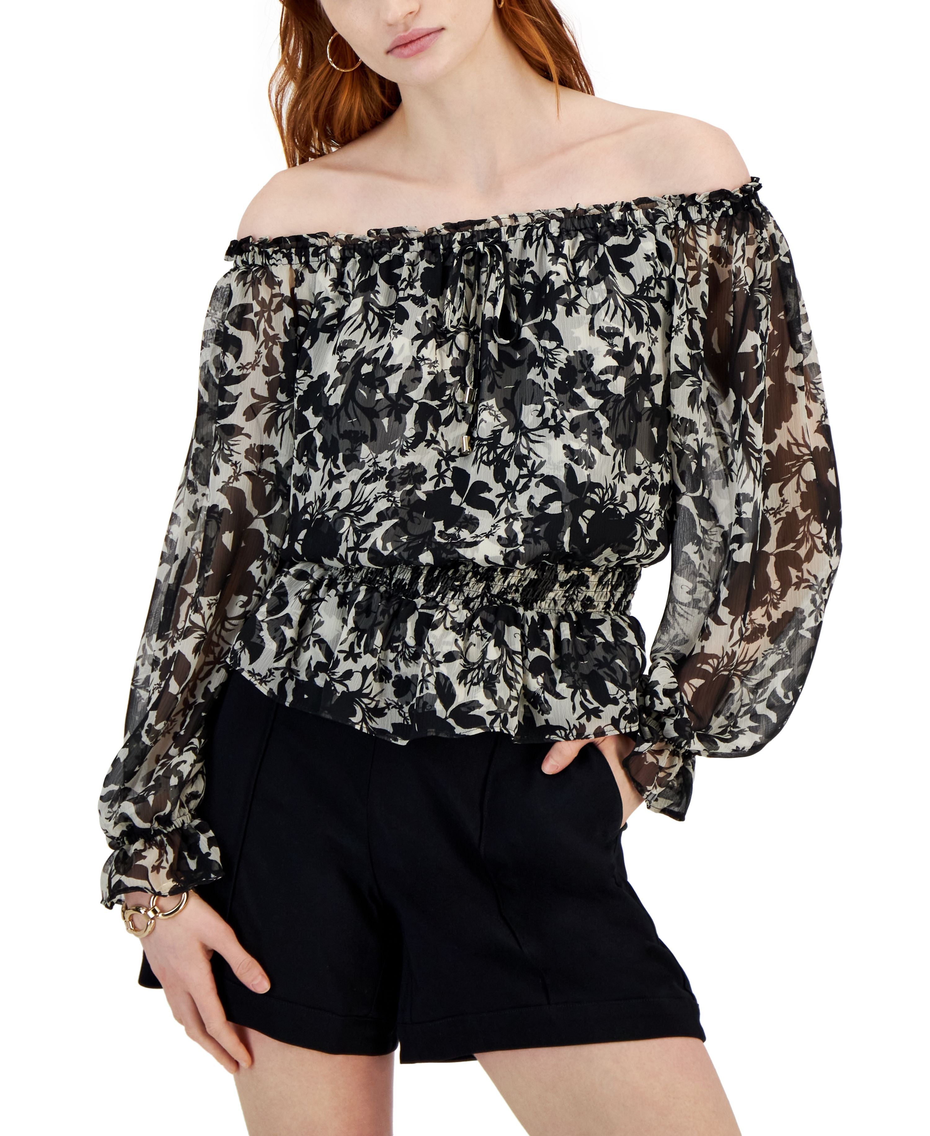 Women's Printed Off-The-Shoulder Top
