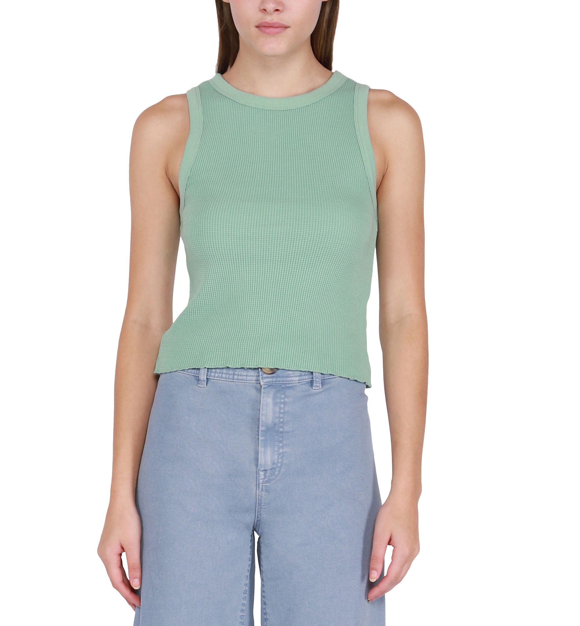 Women's Waffle-Knit Sleeveless Tank Top