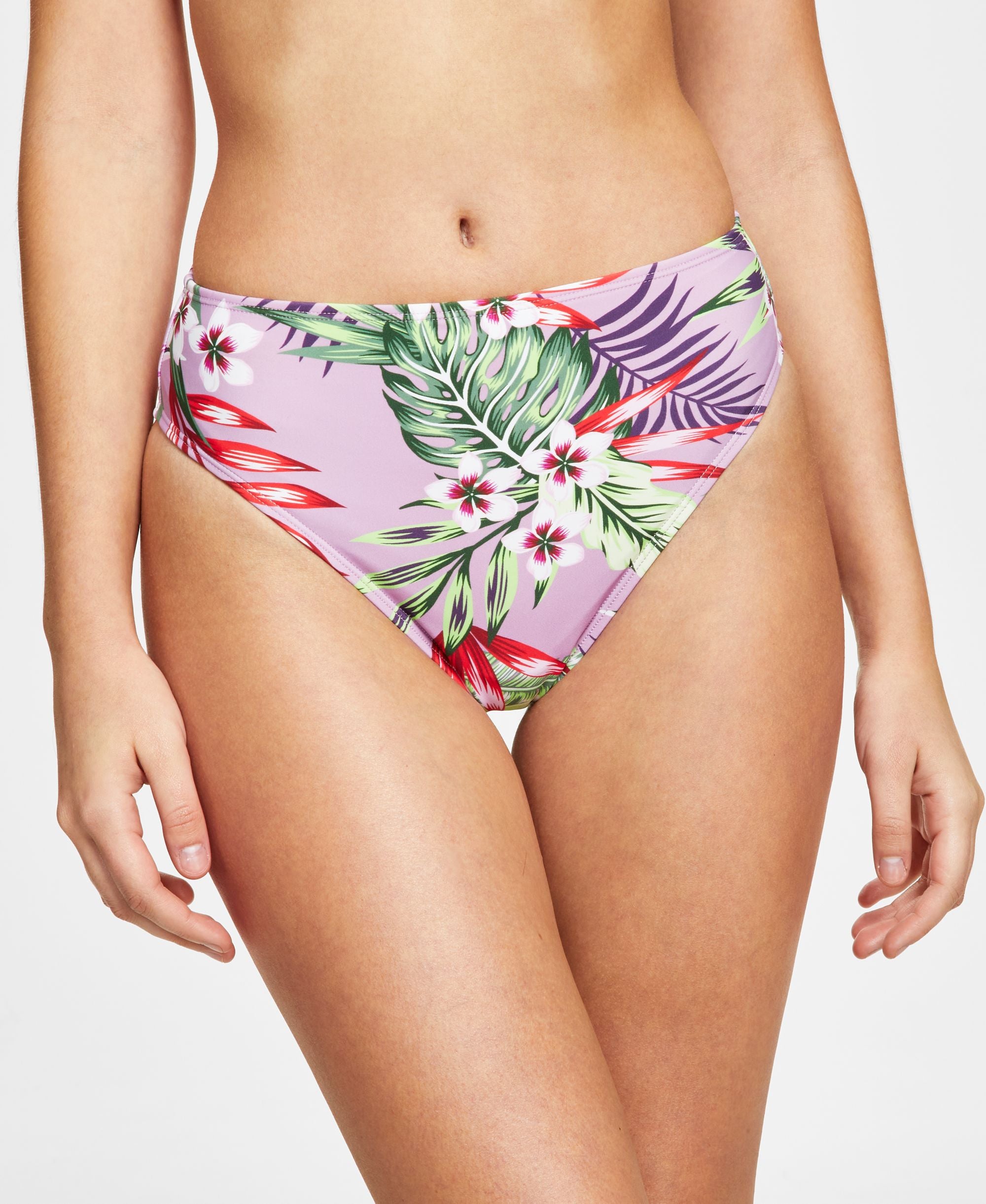 Juniors' Printed High-Waist Bikini Bottoms