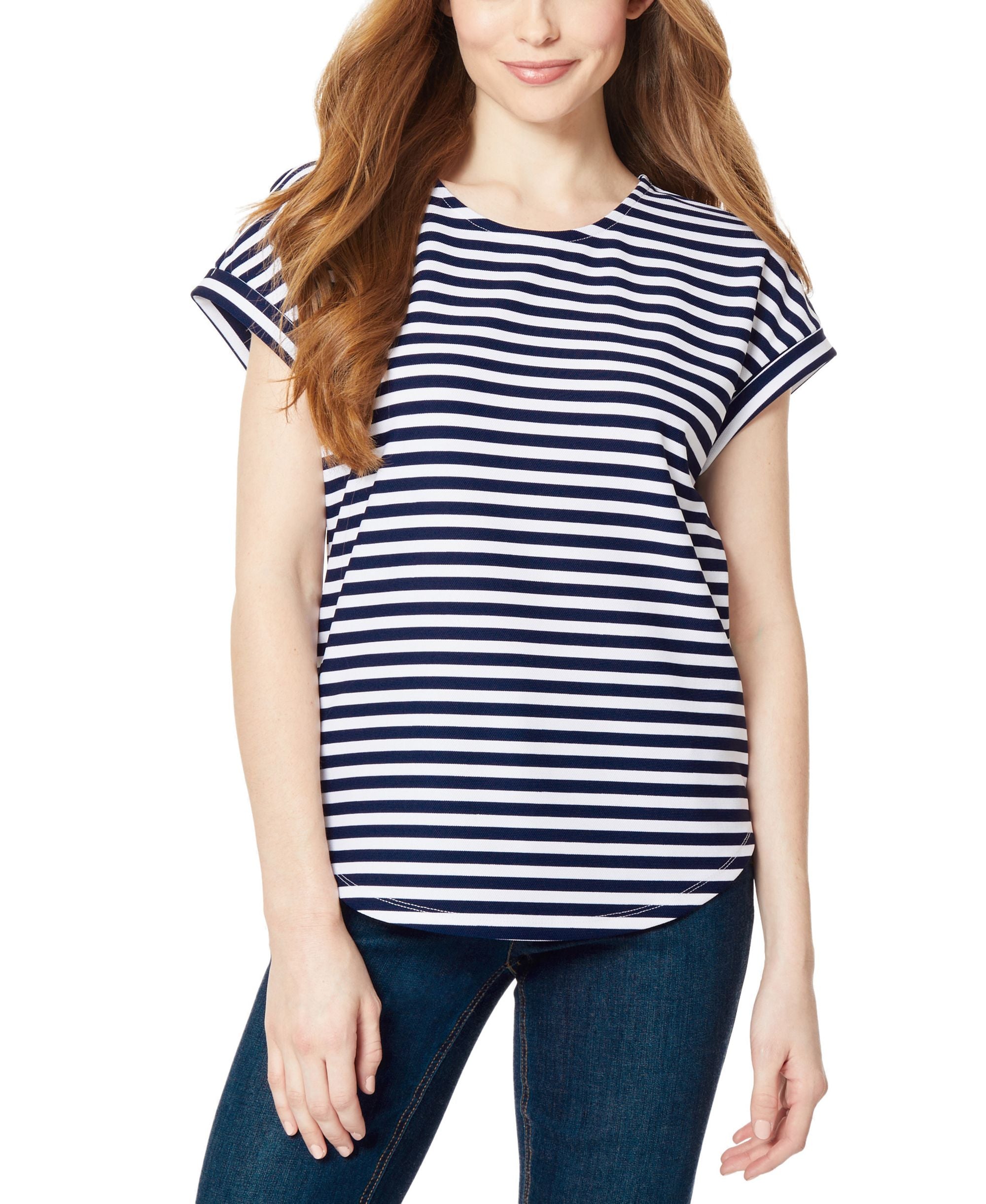Women's Extended-Shoulder Striped Top