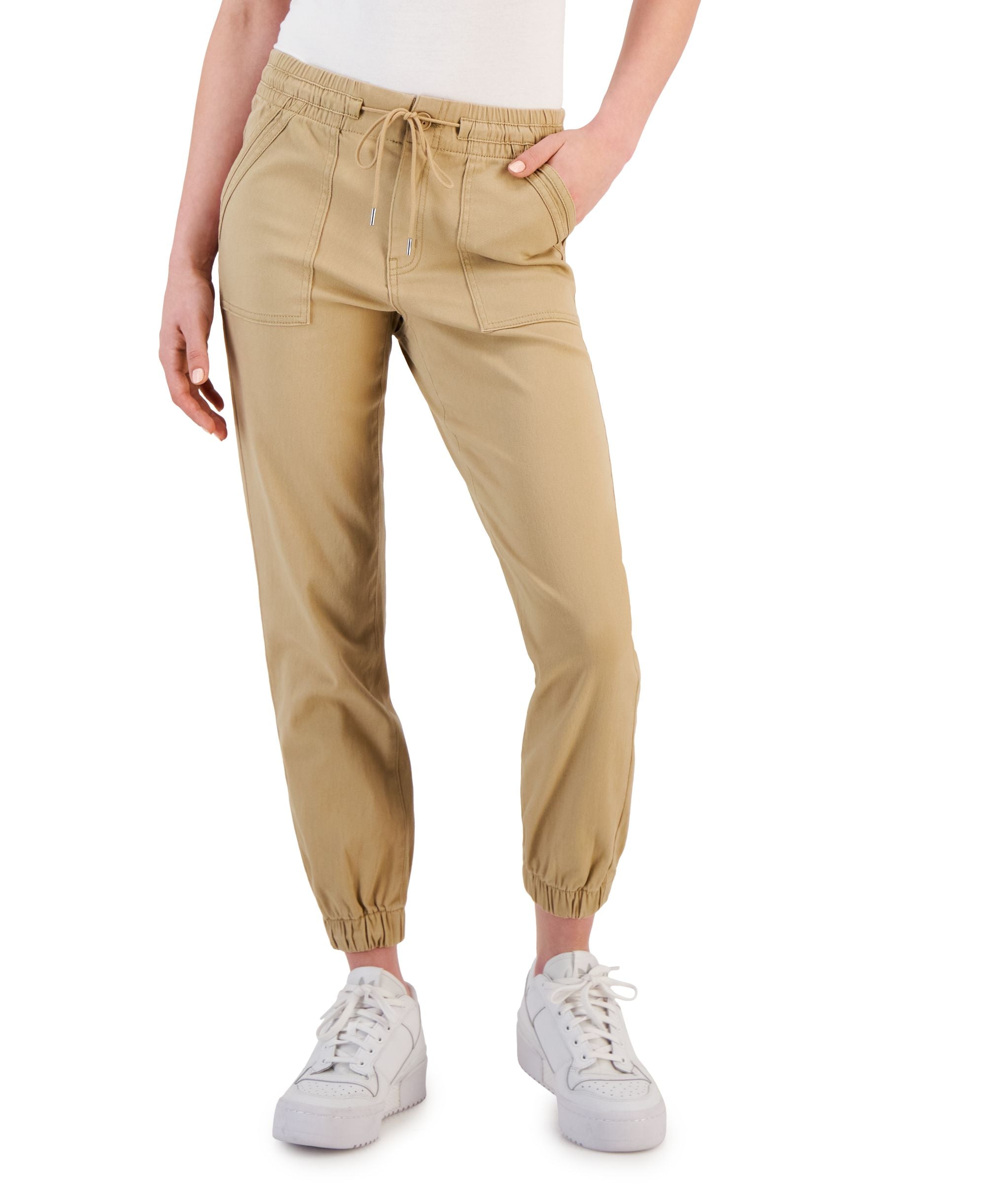 Women's Elastic-Cuff Pull-On Denim Jogger Pants