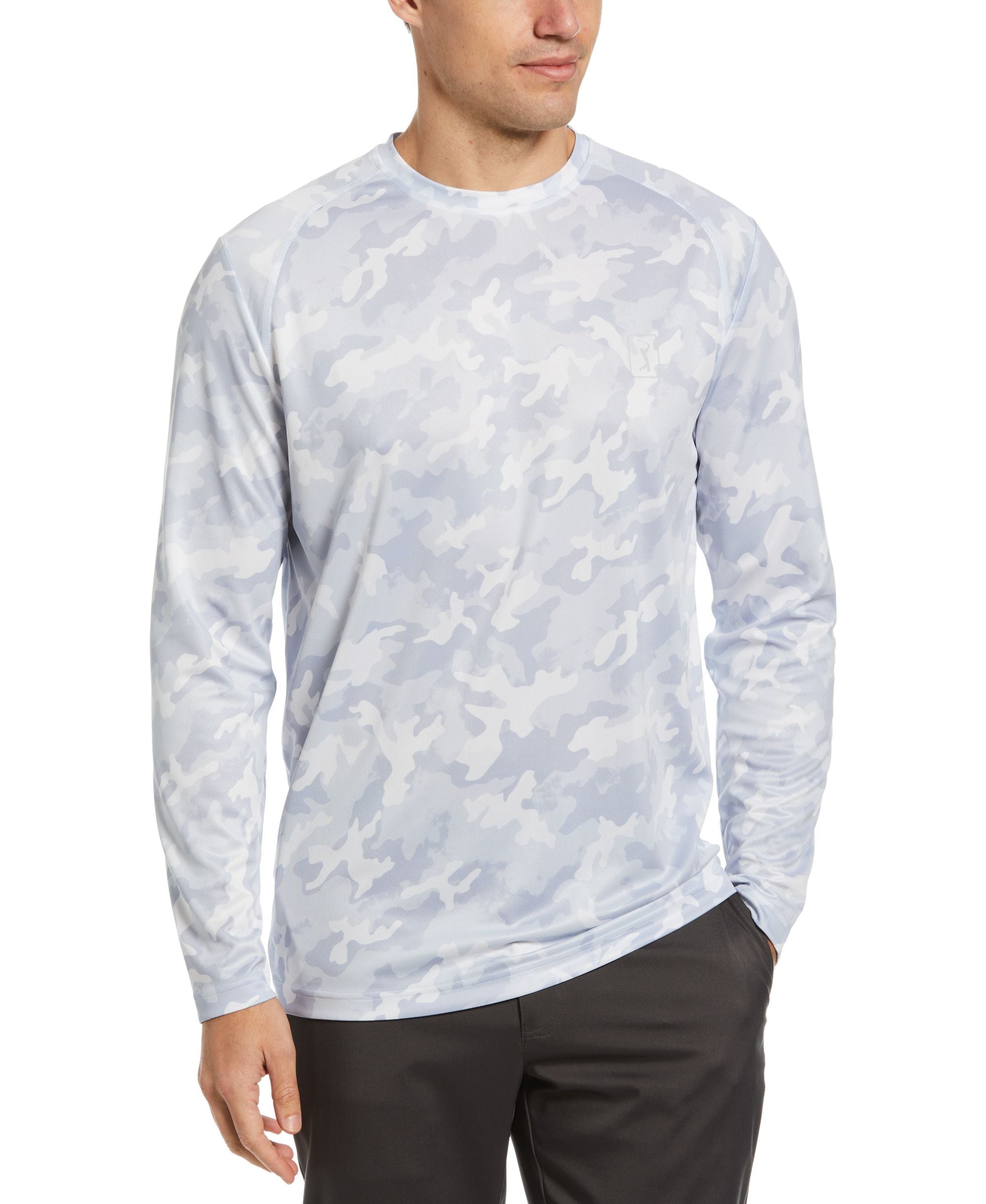 Men's Camo Print Sun Protection Long Sleeve Golf Shirt