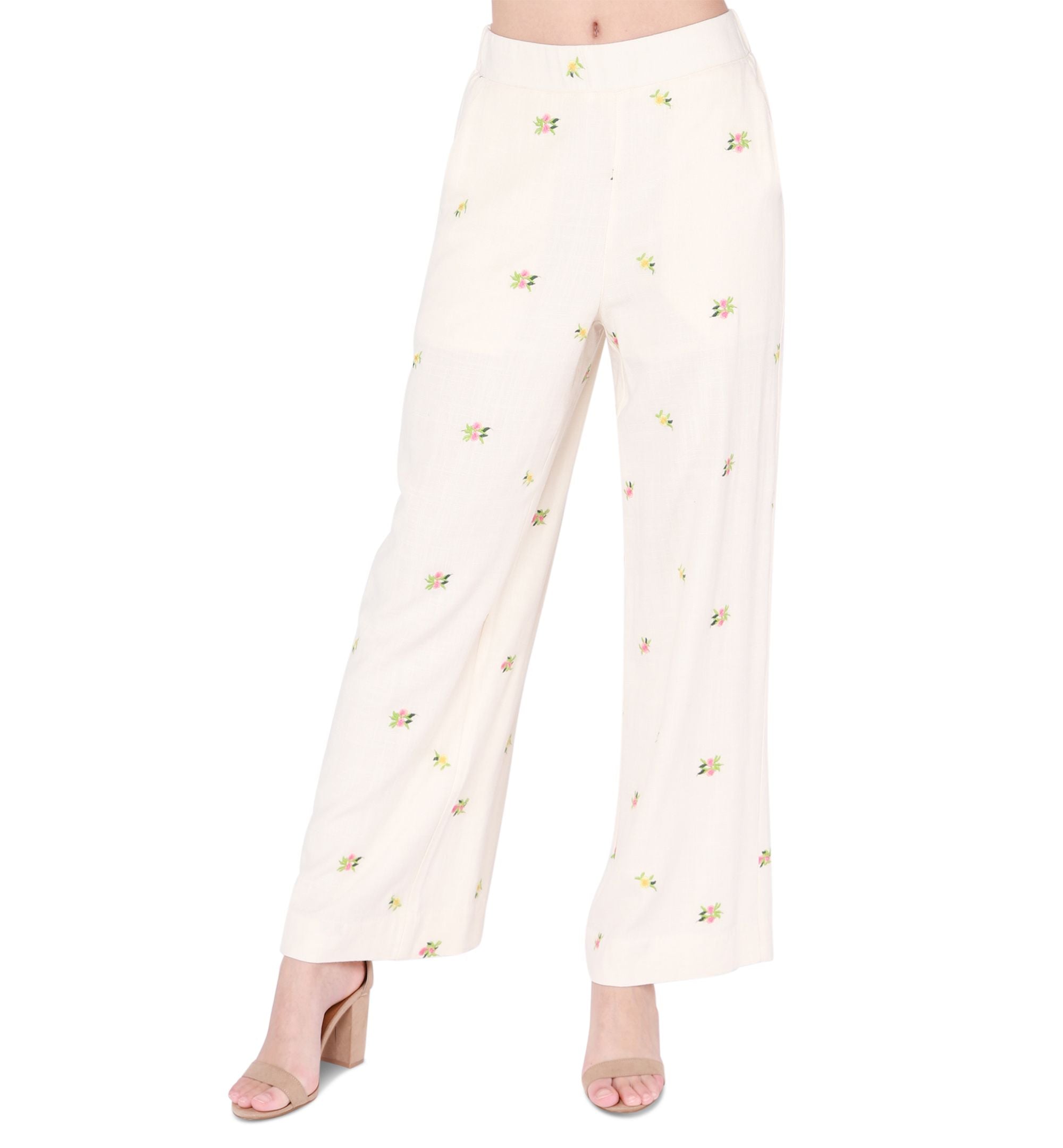 Women's Elastic-Waist Wide-Leg Pull-On Pants