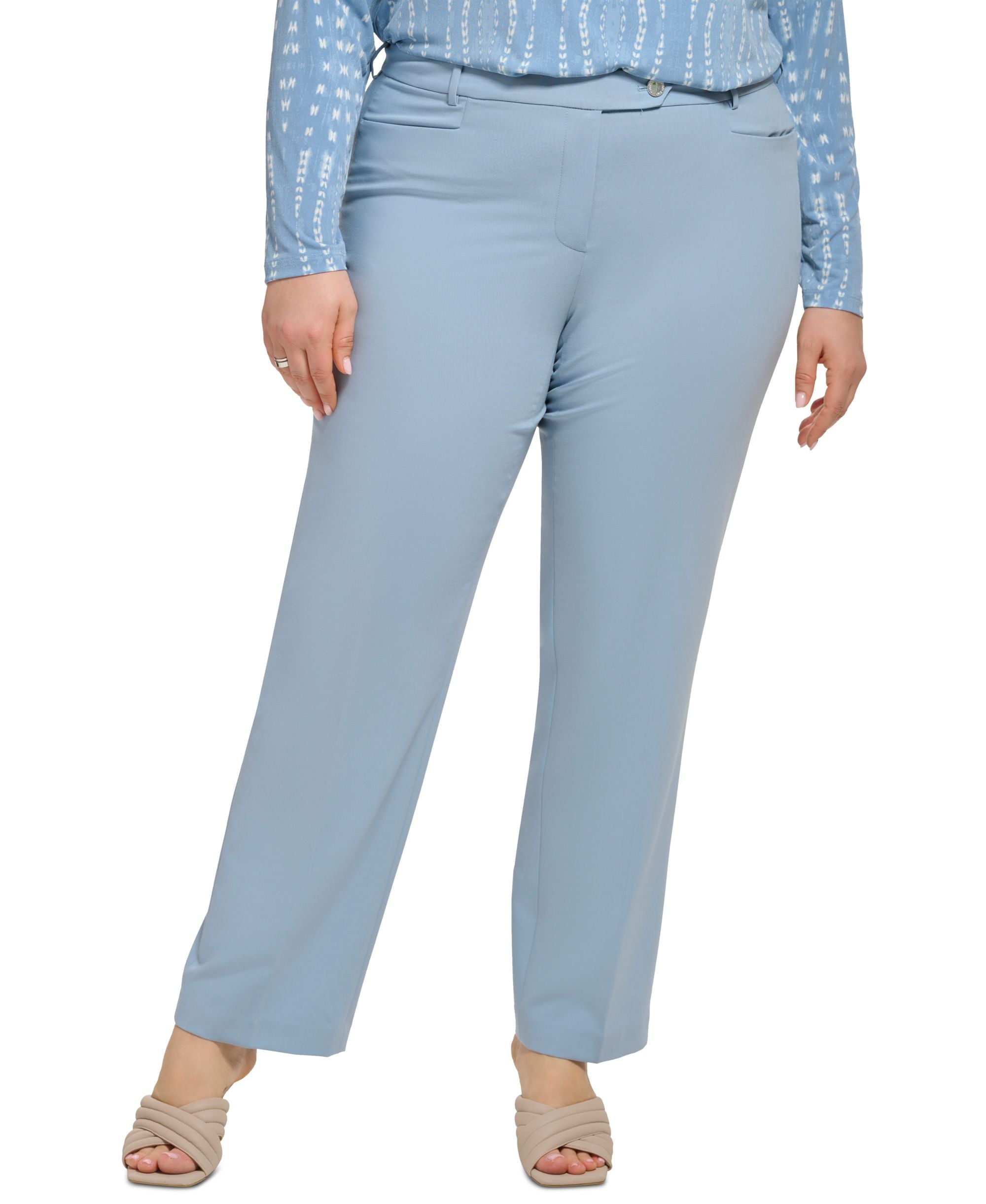 Plus Size Lux Modern-Fit Straight-Leg Pants