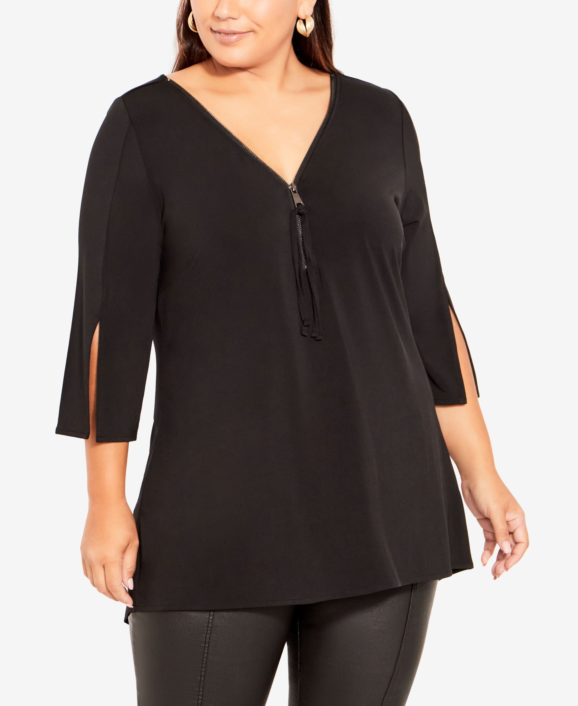 Plus Size Luella Plain V-neck Top