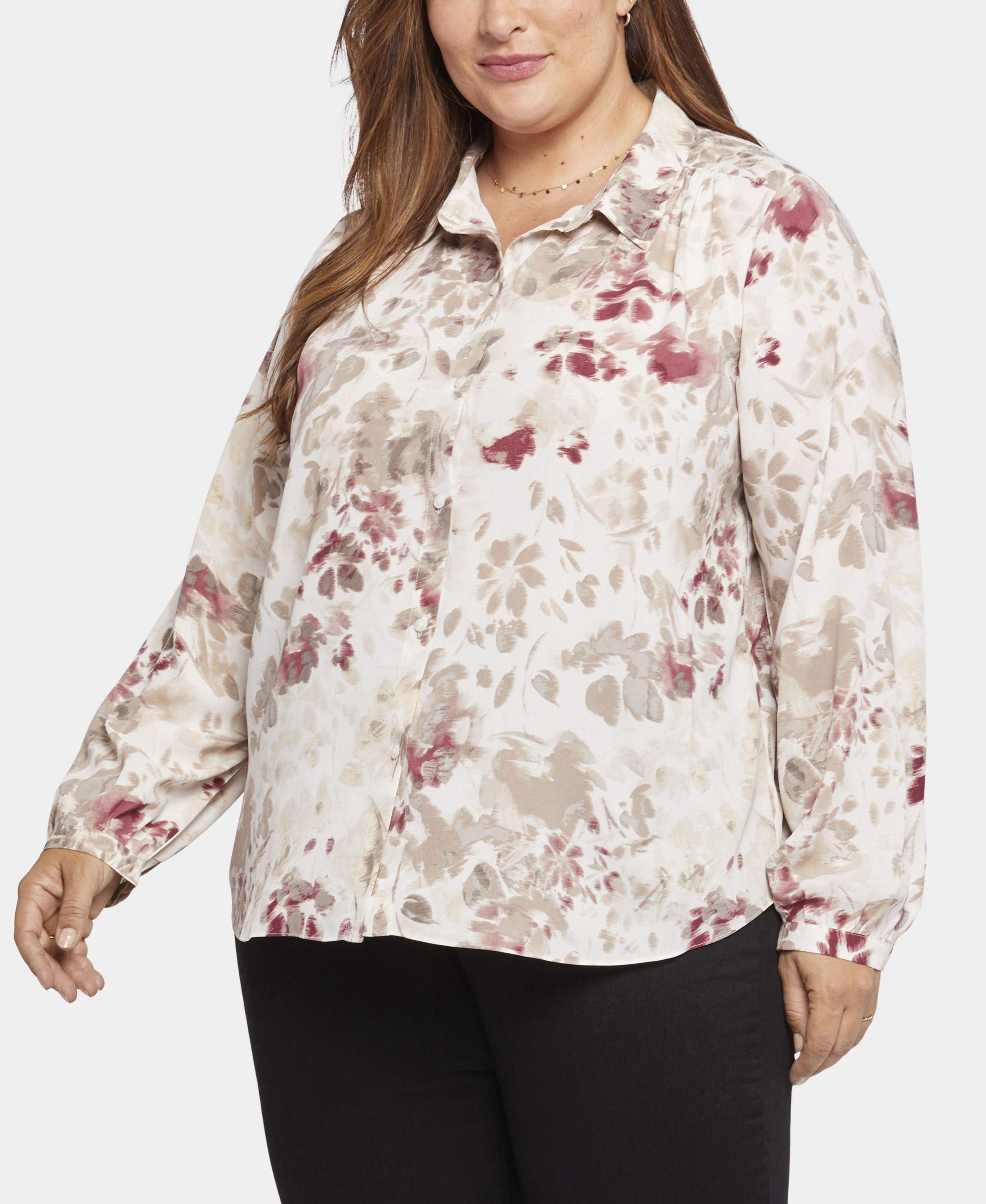 Plus Size Modern Collared Blouse