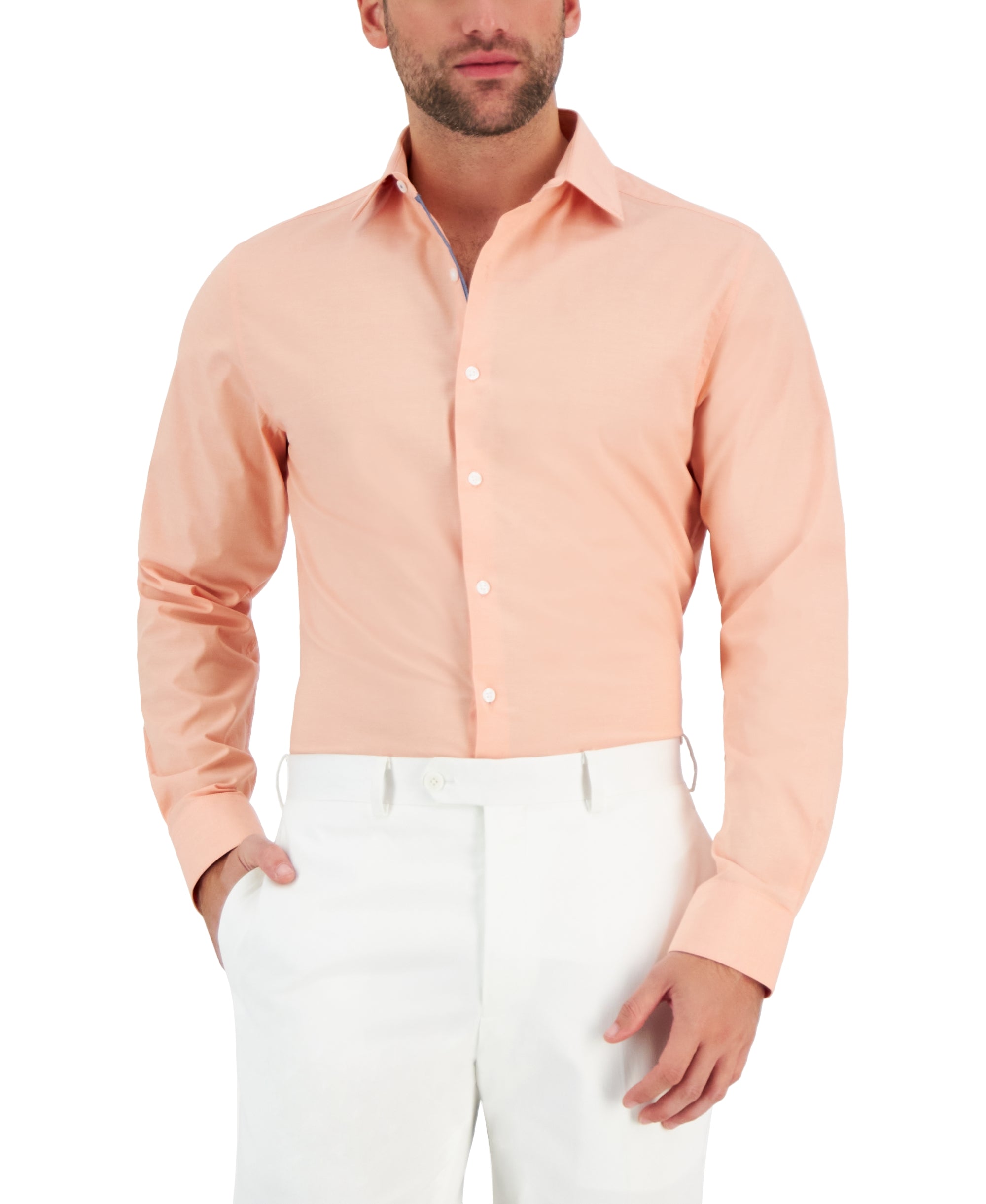 Men's Slim Fit Chambray Dress Shirt