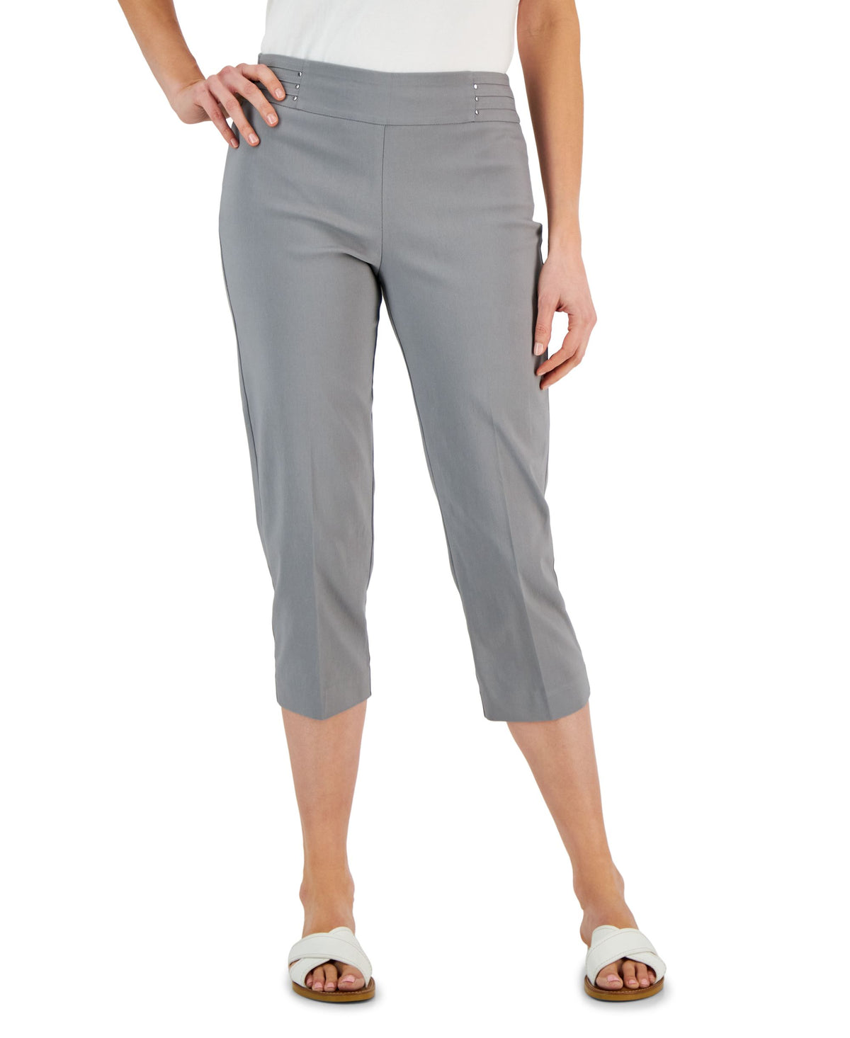JM Collection Embellished Pull On Capri Pants