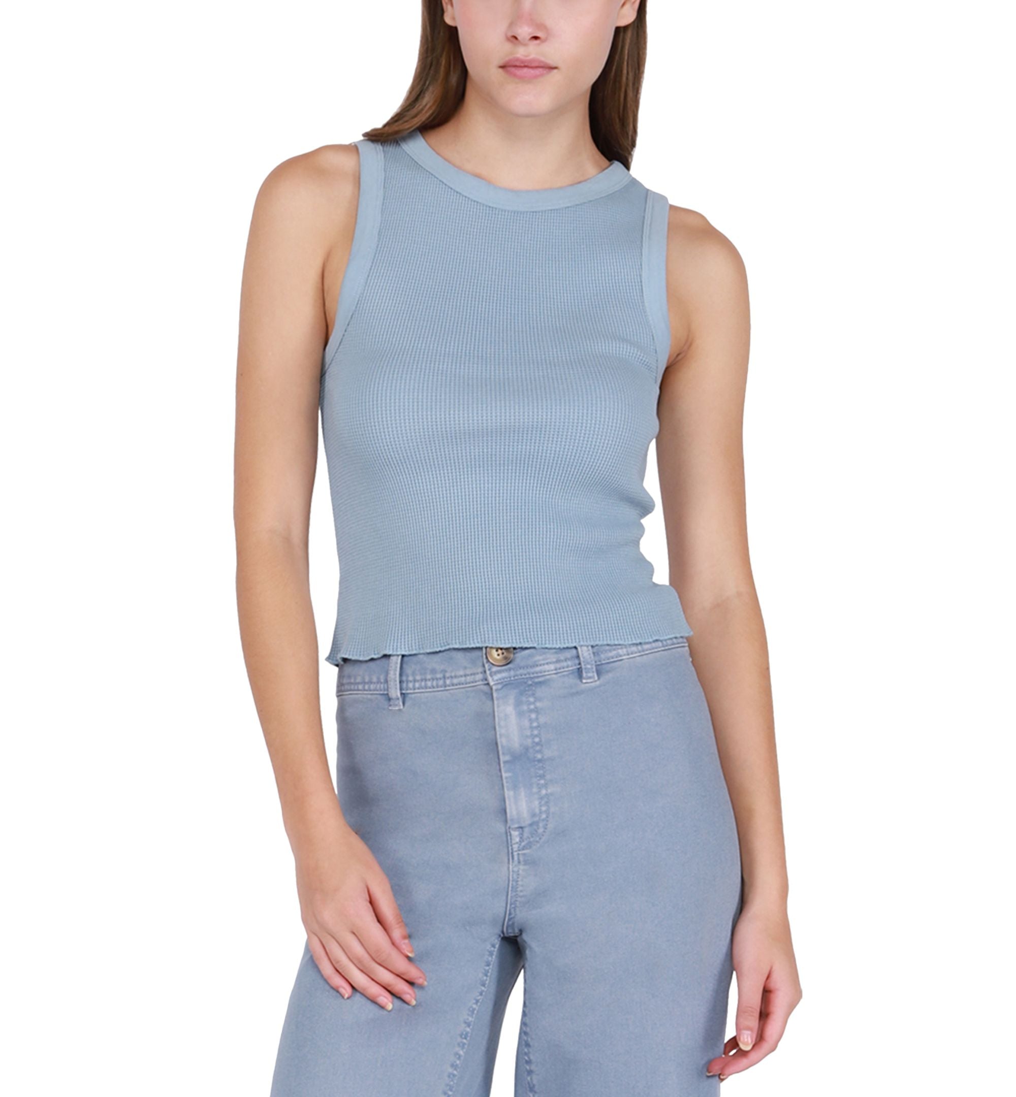 Women's Waffle-Knit Sleeveless Tank Top
