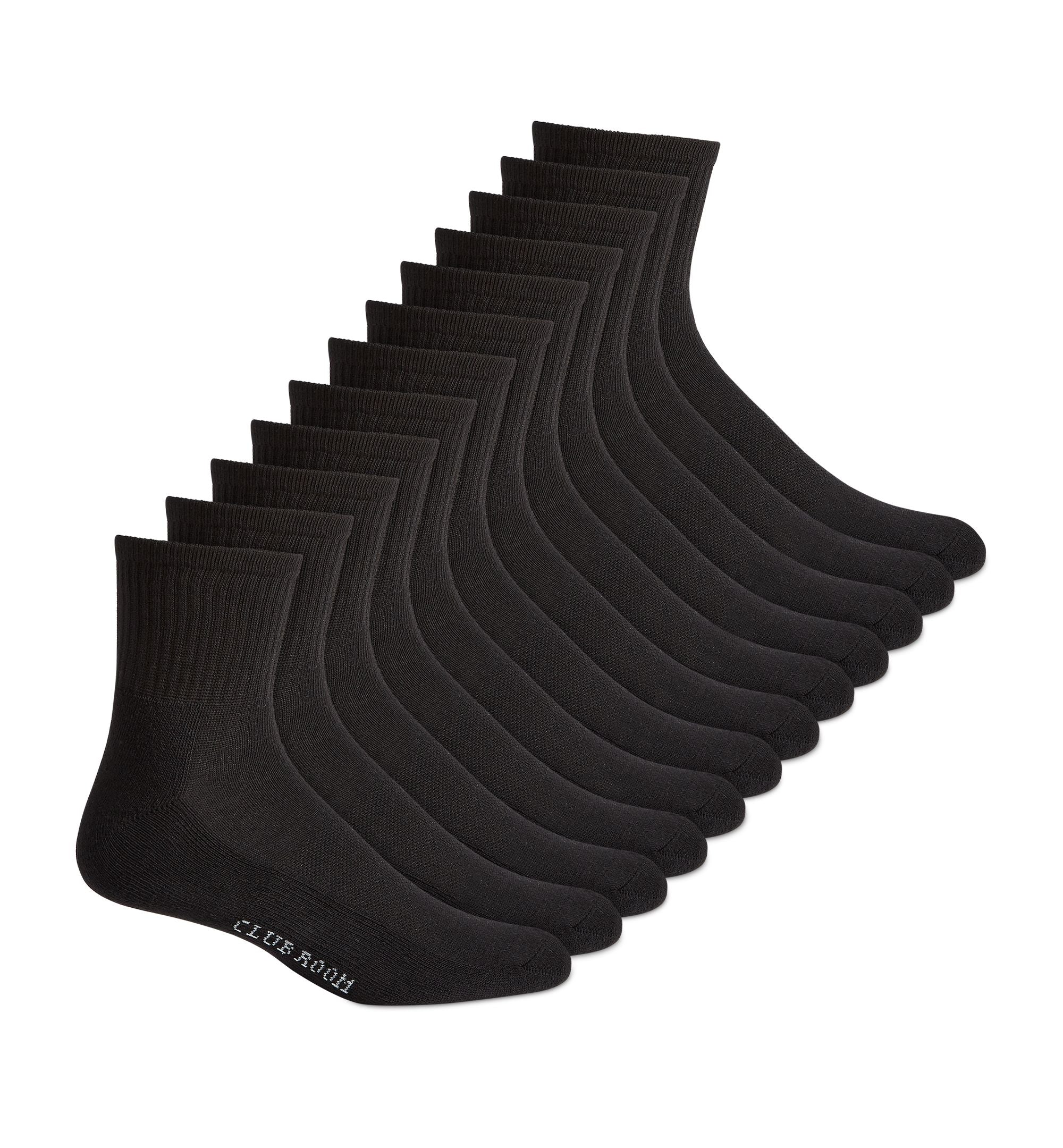 Men's Quarter Socks, 12 pack