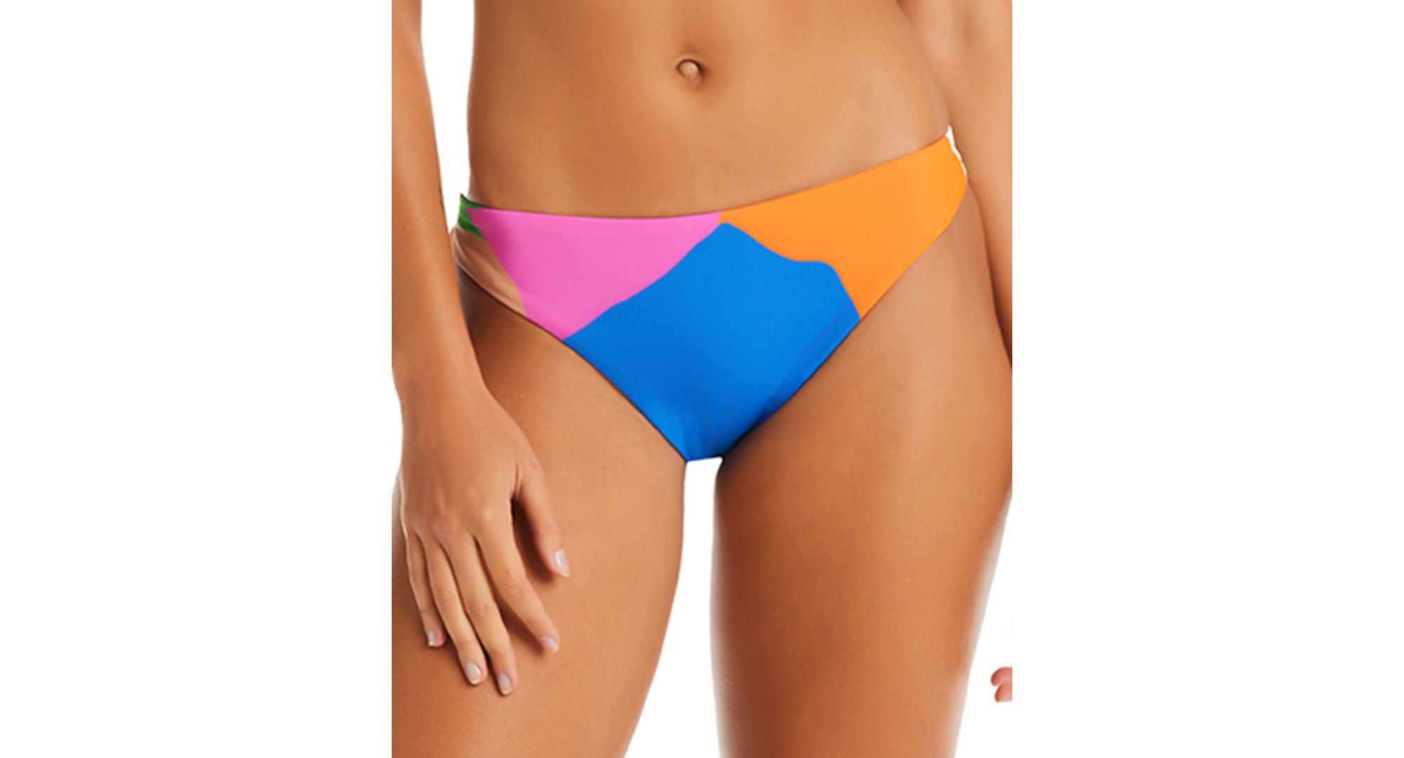 Women's Printed Multi-Scape Cinched-Back Hipster Bikini Bottoms