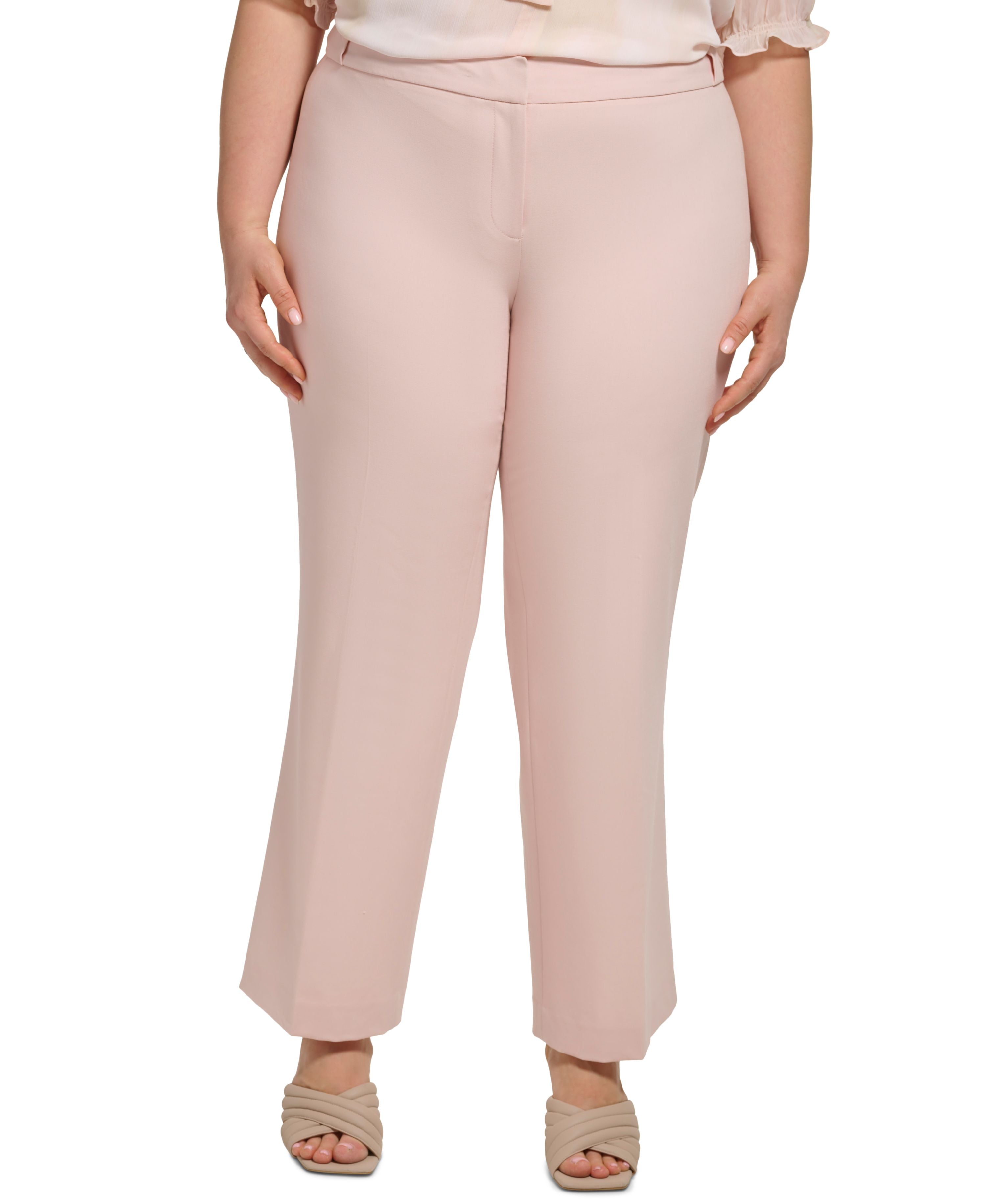Plus Size Mid-Rise Straight-Leg Pants