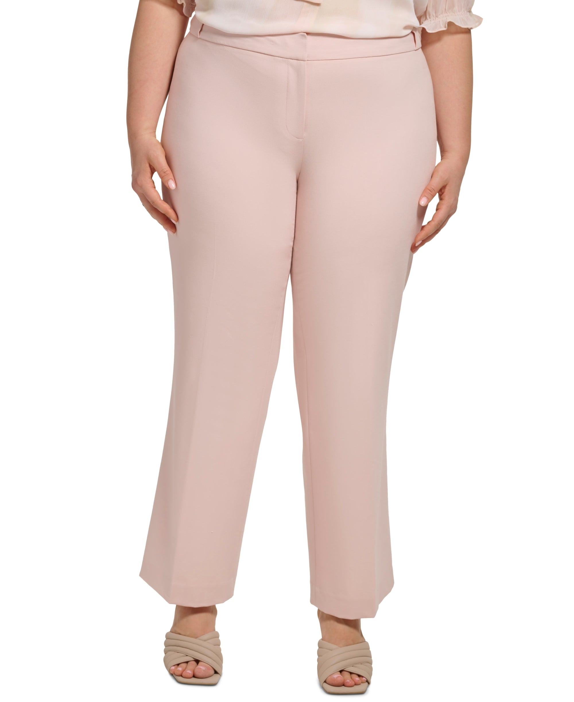 Plus Size Mid-Rise Straight-Leg Pants