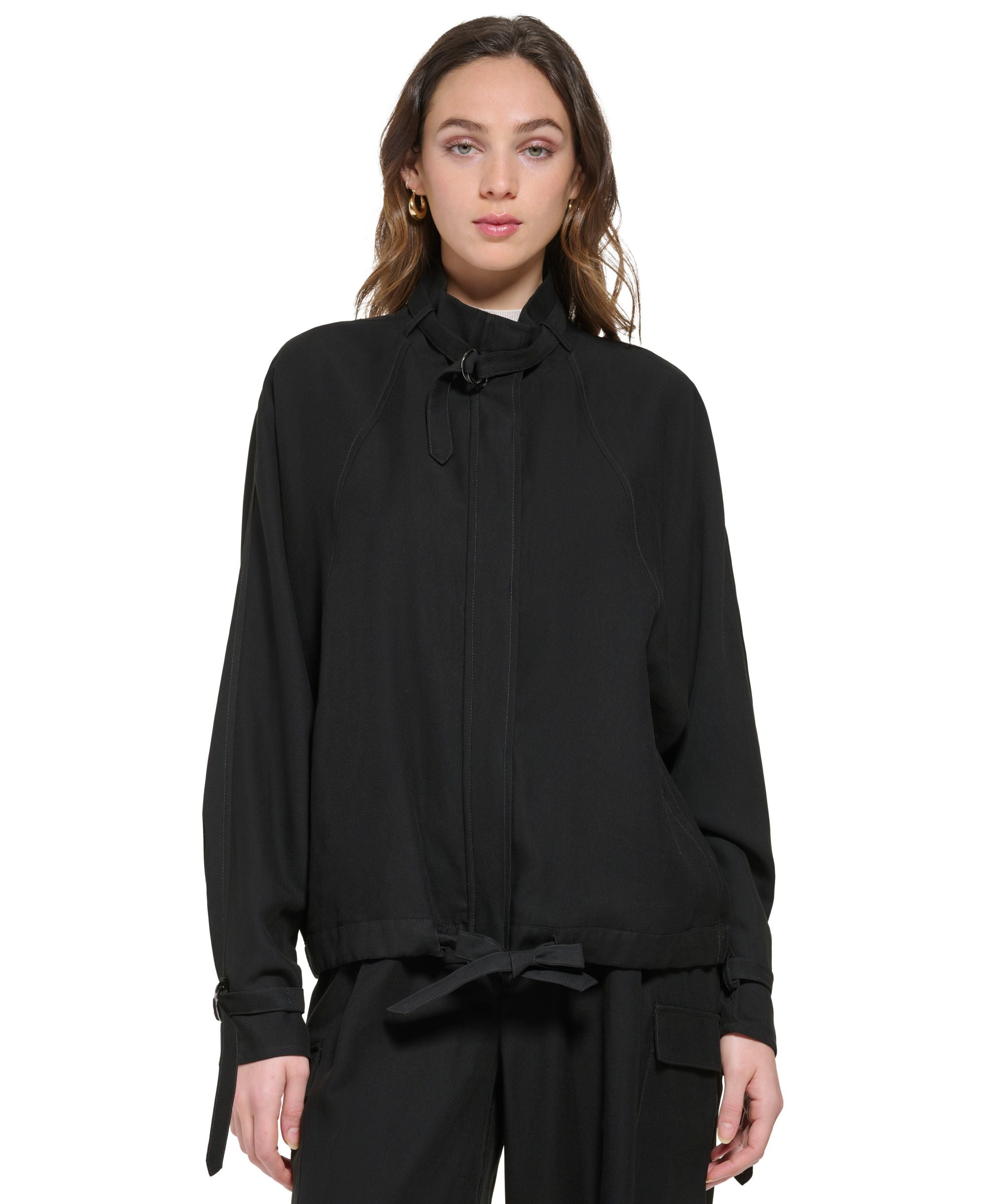 Women's Stand Collar Zip-Front Long Sleeve Jacket