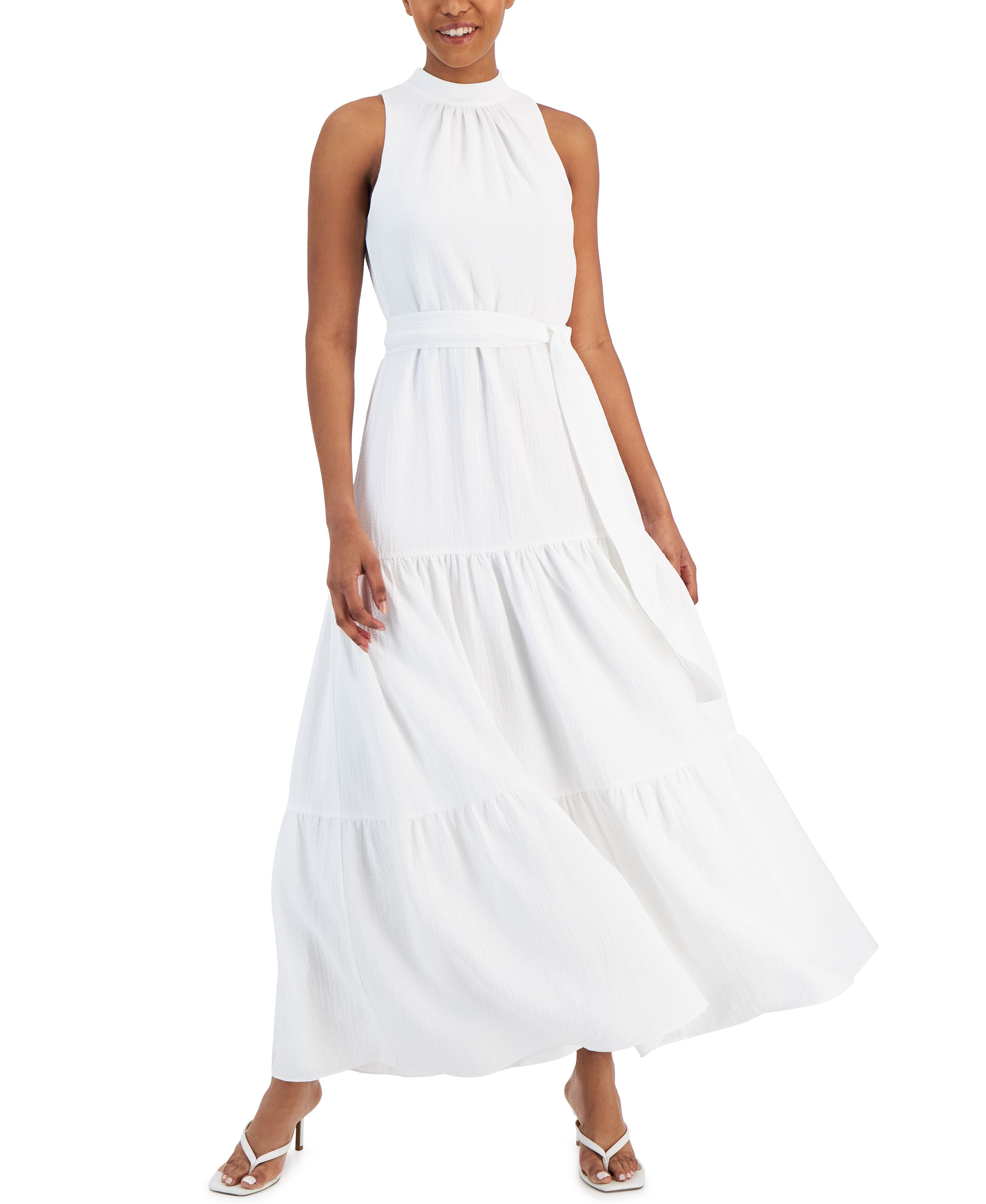 Women's Halterneck Tiered Maxi Dress