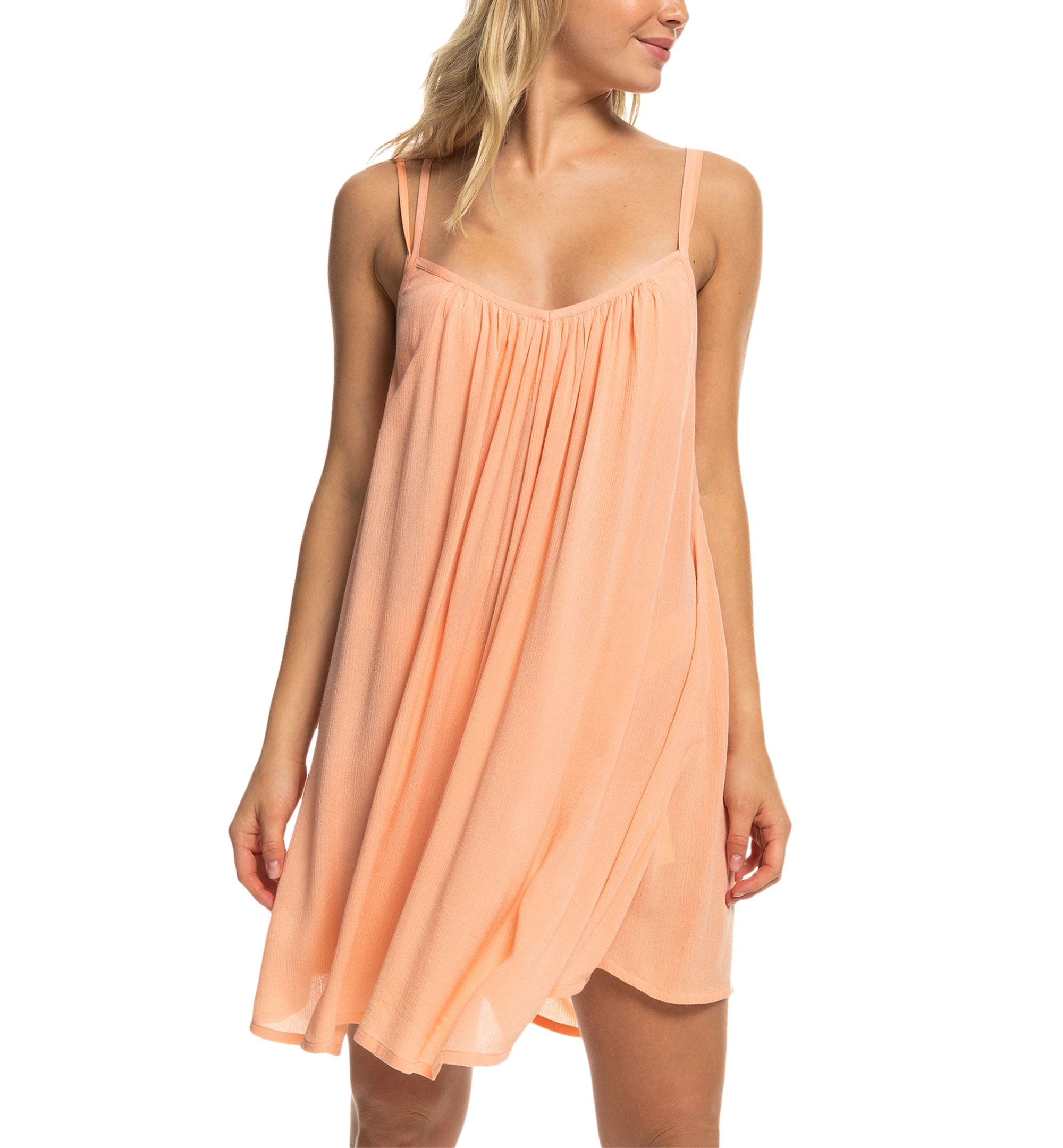 Juniors' Summer Adventures Solid Scoop-Neck Swim Dress Cover-Up