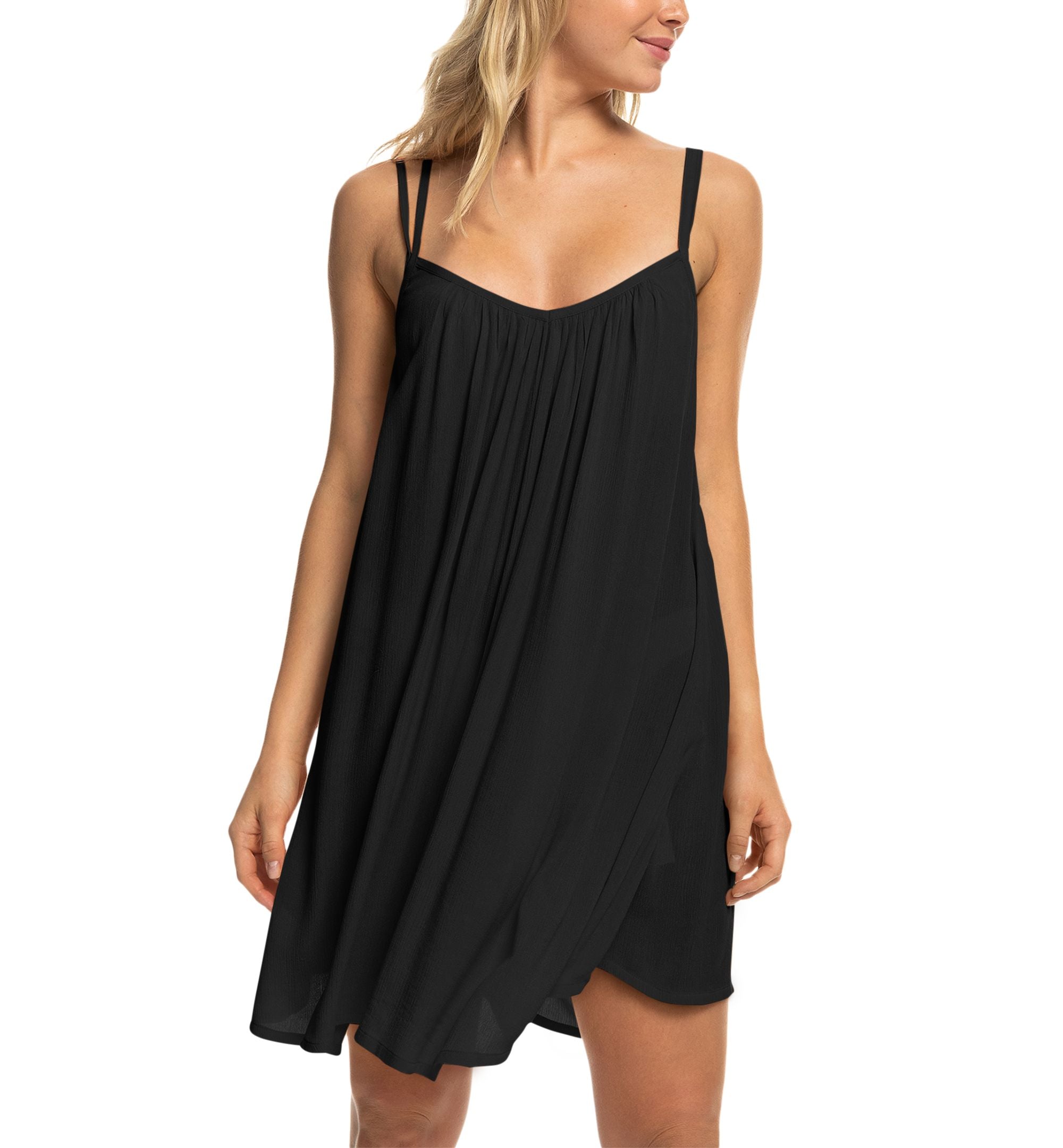 Juniors' Summer Adventures Solid Scoop-Neck Swim Dress Cover-Up