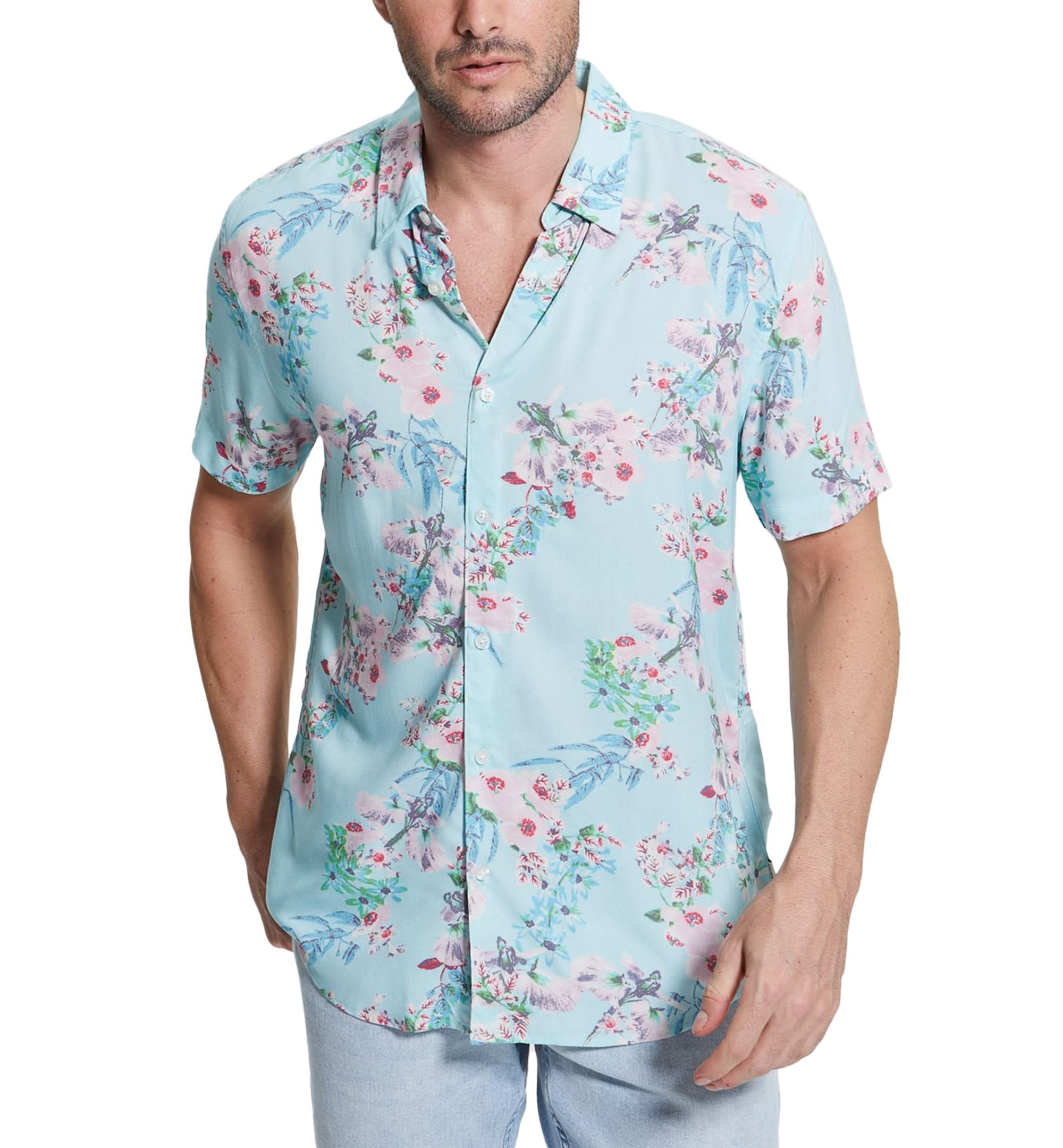 Men's Eco Wild Orchid Short-Sleeve Button-Front Shirt